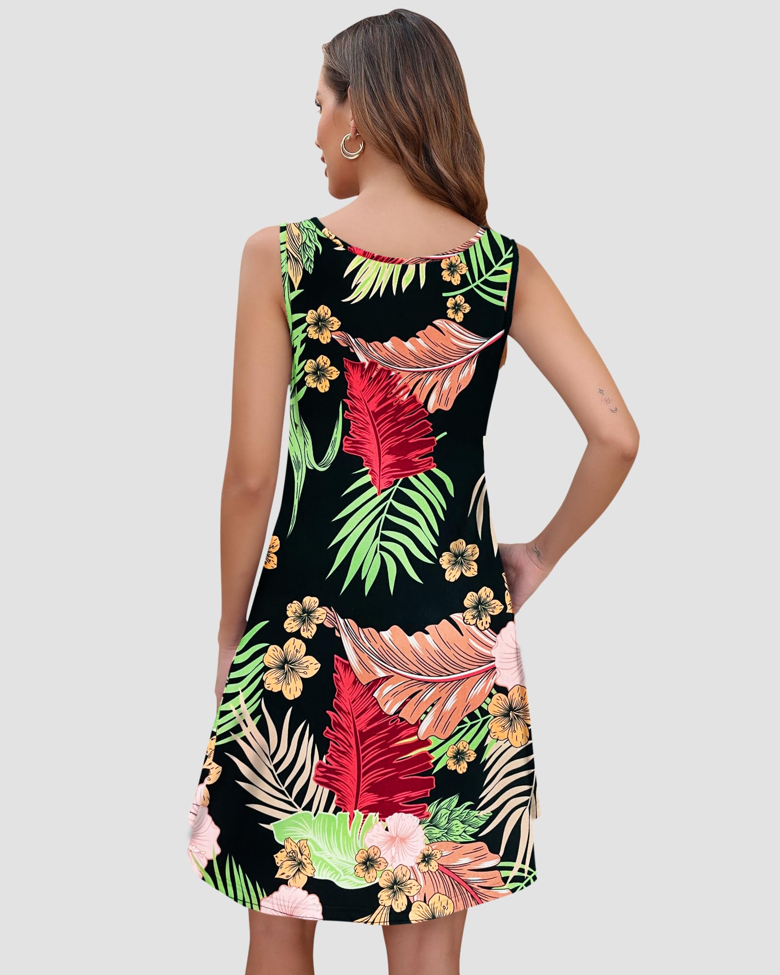 Women's Casual Sleeveless Sundress - Flowy Summer Dress with Pockets, Beach Cover Up, Party & Vacation Outfit