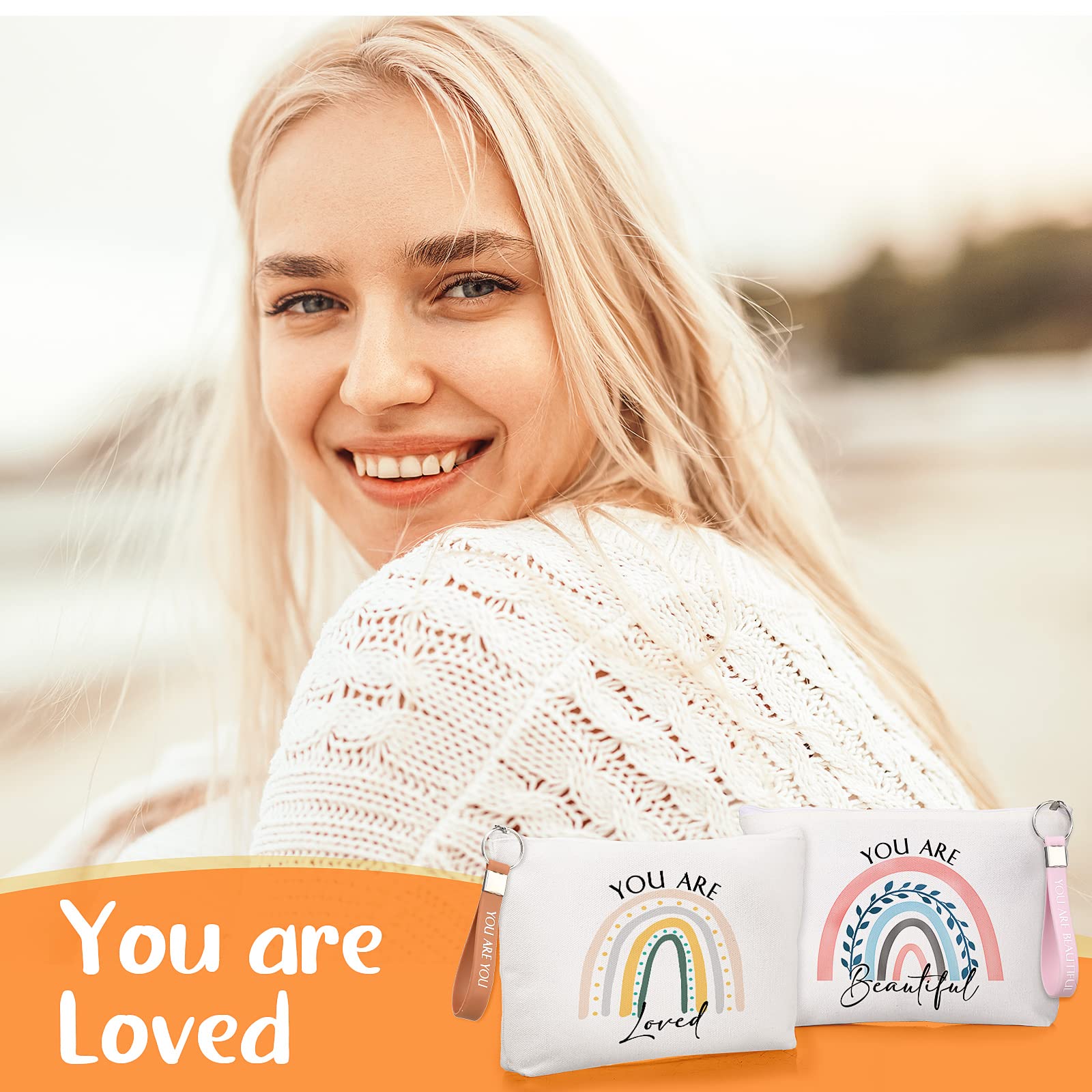 10-Piece Inspirational Gift Set for Women - 10 Keychains & 10 Tote Bags - Employee Appreciation, Thank You Gifts for Adults - Perfect for Corporate Events, Team Building & Motivational Rewards