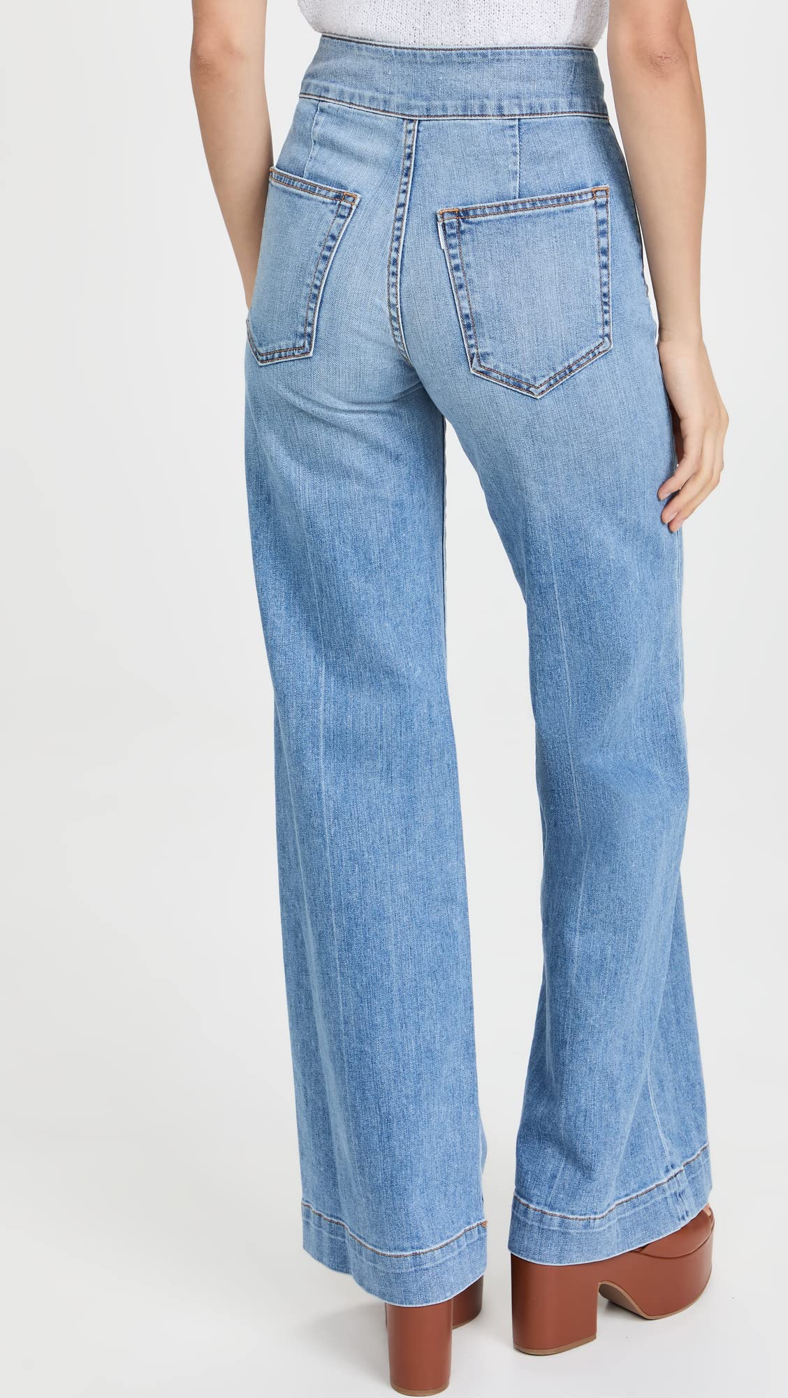 Women's Brighton Wide Leg Jeans - High Waist Stretch Denim Pants for Casual & Office Wear | Comfortable Plus Size Options Available