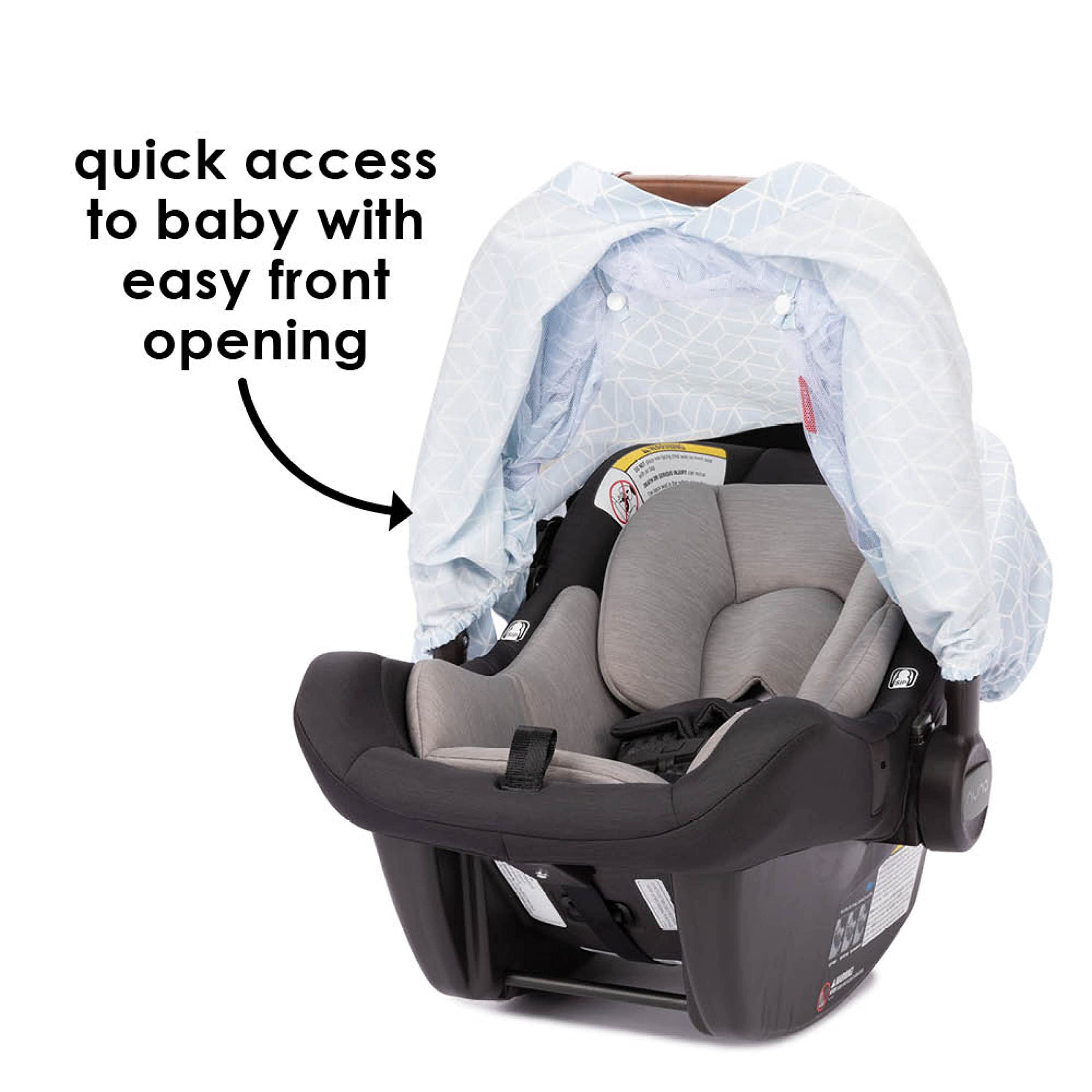 Diono Universal Infant Car Seat Cover - Adjustable, Breathable Baby Canopy with Insect Net for All Weather Protection (Blue) | Perfect for Strollers, Travel & Outdoor Adventures