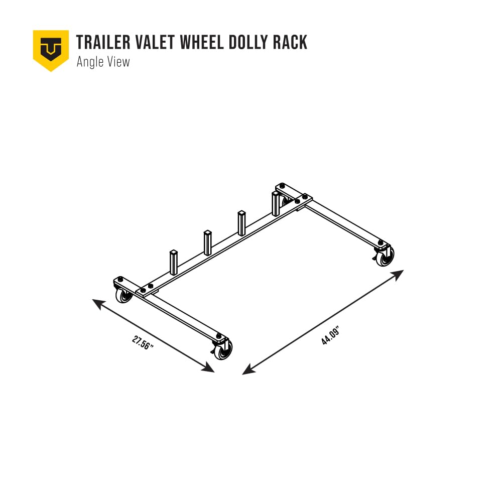 Trailer Valet Mobile Wheel Dolly Storage Rack - Heavy Duty 4-Wheel Dolly Organizer for Garage, Workshop & RV Storage - Easy Maneuvering & Space Saving Solution