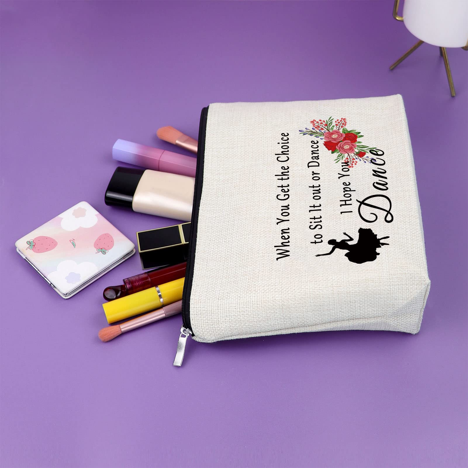 Sazuwu Dance Makeup Bag for Women - Perfect Gift for Dance Lovers, Dance Teams & Teachers - Cosmetic Travel Bag for Dance Recitals, Birthdays, Graduation & Christmas - Ideal for Dance Classes, Performances & Travel Accessories