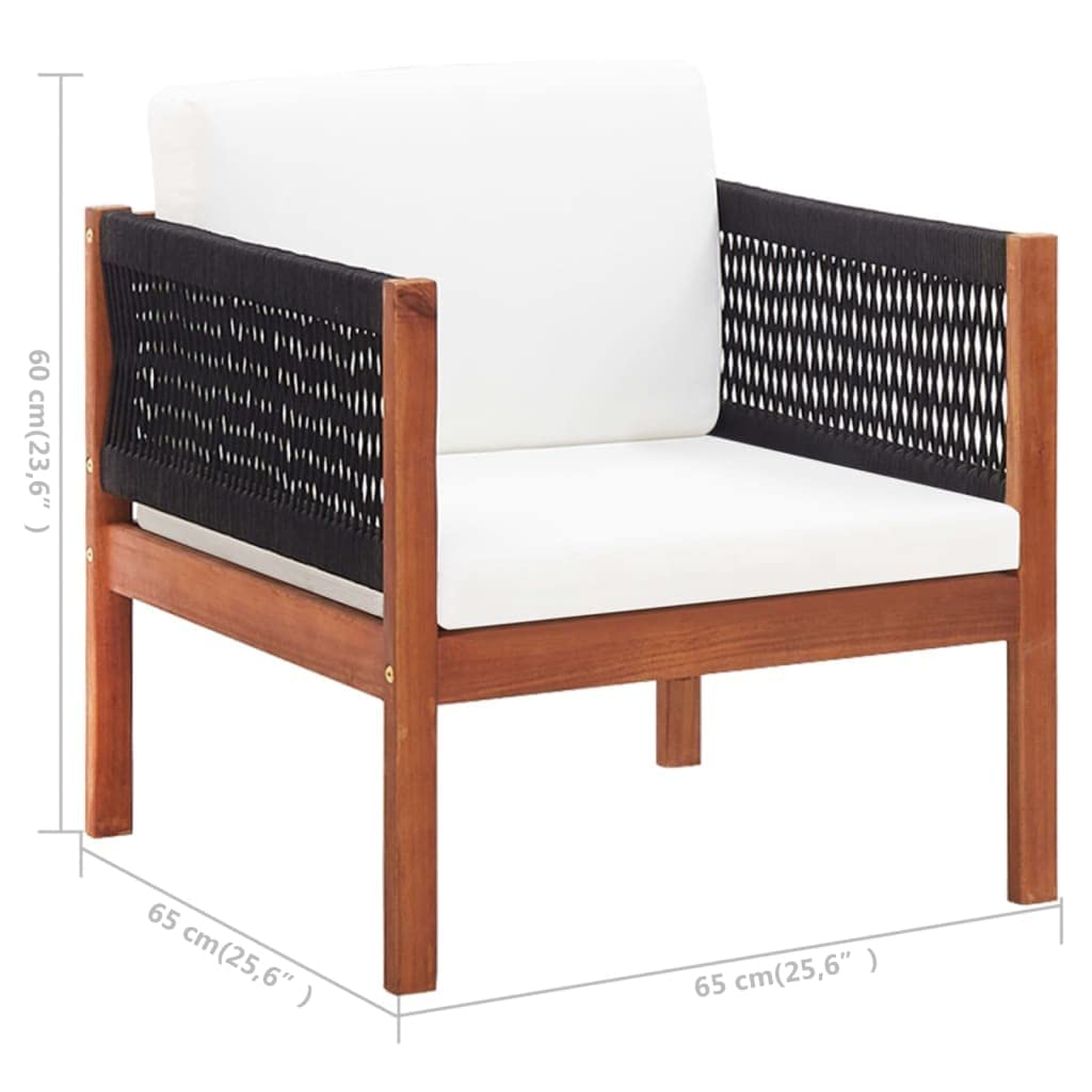 **CHARMMA Solid Acacia Wood Patio Chair with Cushion - 12KG - Outdoor Lounge Furniture for Garden, Deck, or Poolside Relaxation**