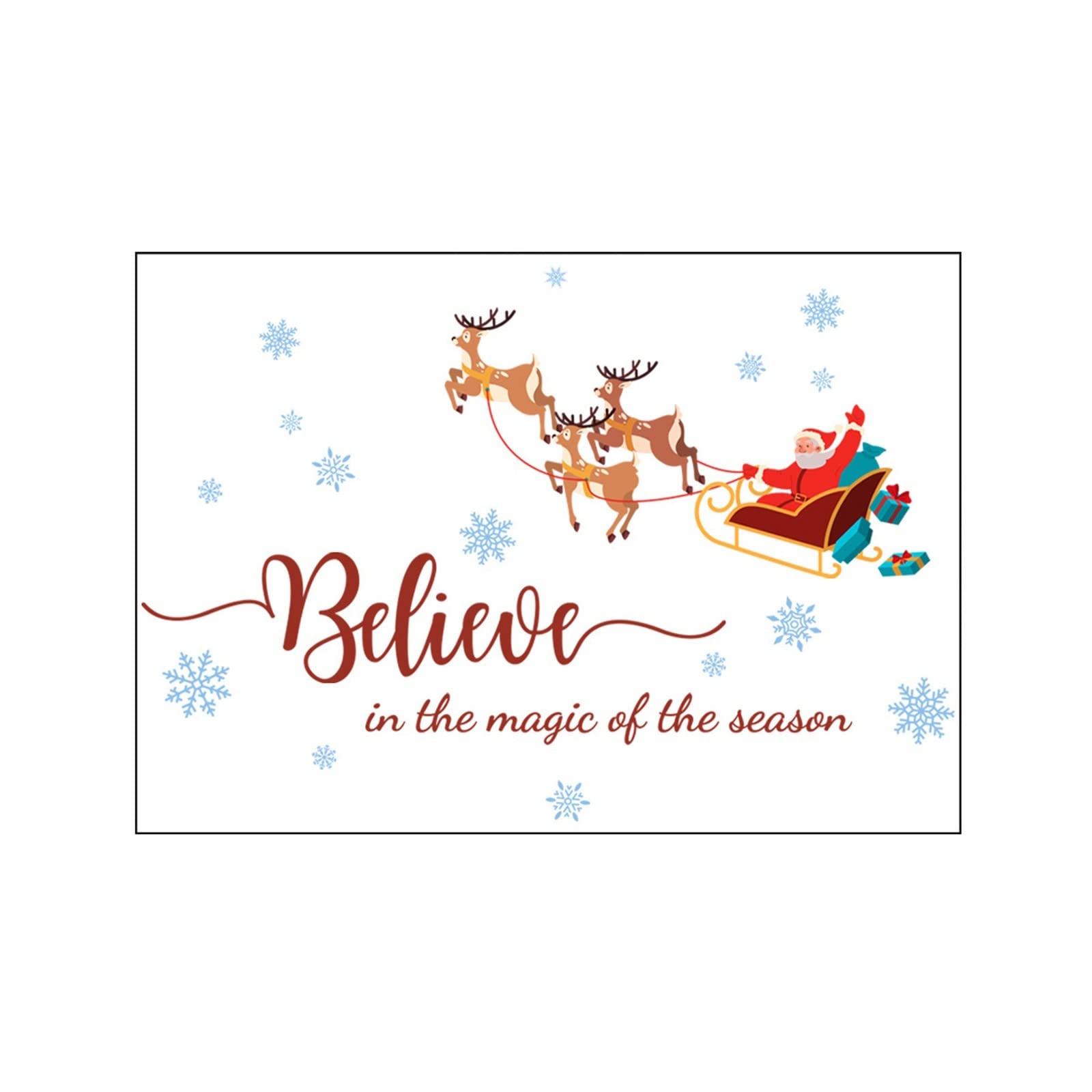Oh Baby Wooden Blocks Christmas Window Stickers - PVC Holiday Decals for Doors, Windows, Showcases & Walls - White One Size - Perfect for Home, Office & Retail Holiday Decorations