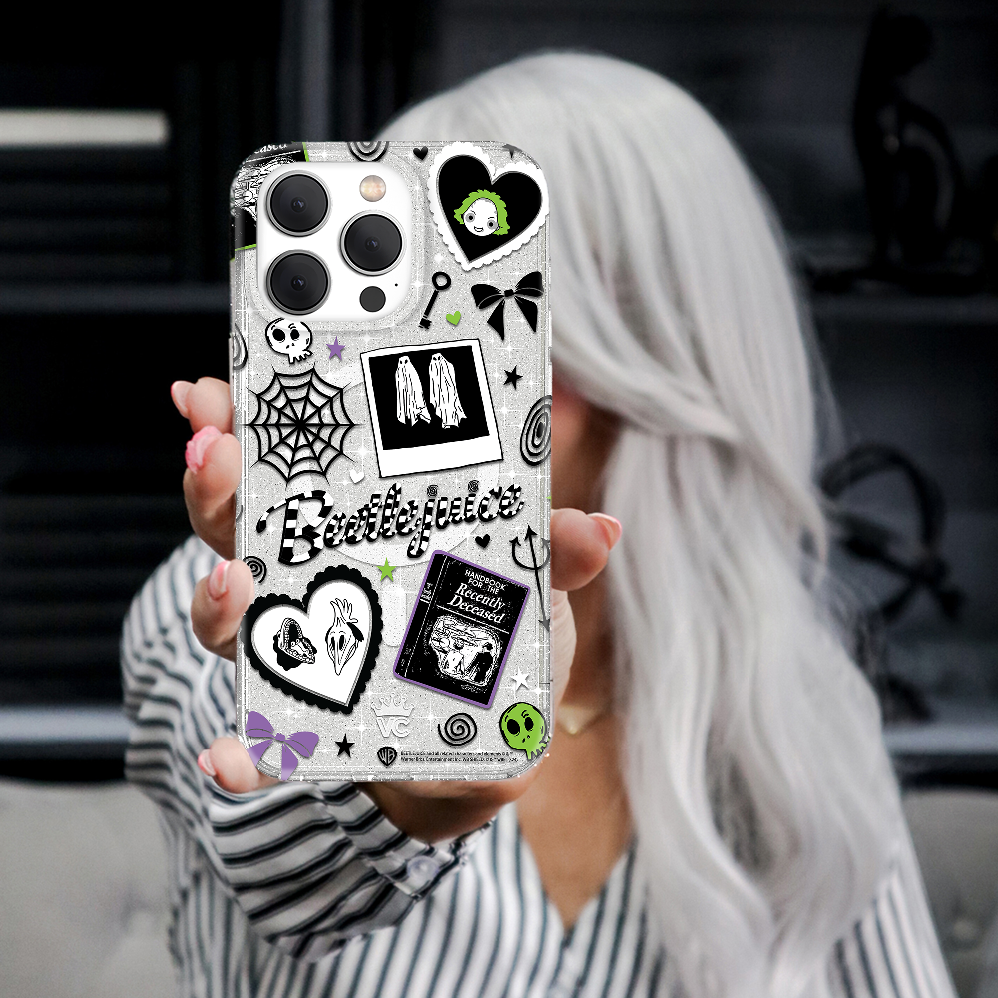 Beetlejuice Ghost with the Most iPhone Case - Fun Movie Character Phone Cover for iPhone 11/12/13/14/15 Pro Max - Perfect for Halloween, Cosplay & Movie Fans
