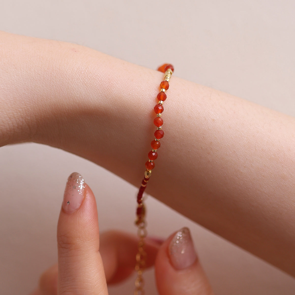 Natural Carnelian Beaded Bracelet for Women - Healing Stone Jewelry for Energy, Confidence & Success - Perfect for Yoga, Meditation & Everyday Wear