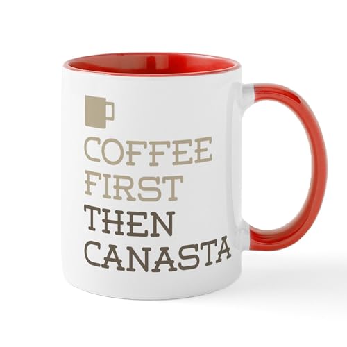 White/Red Inside - Coffee Then Canasta Mugs