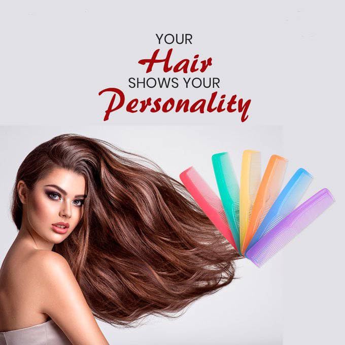 Zodiac 6-Piece Colorful Hair Combs Set for Women & Men - Coarse & Fine Dressing Combs in Multicolor - Perfect for Styling, Detangling & Salon Use