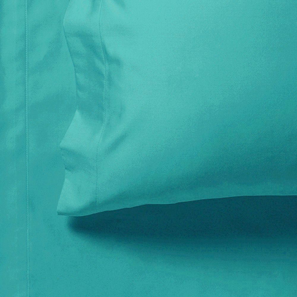 1000TC Ultra Soft Fitted Sheet & Pillowcase Set - Single Size Bed Sheets - Teal Blue Luxury Bedding - Perfect for Guest Rooms & Dorm Rooms