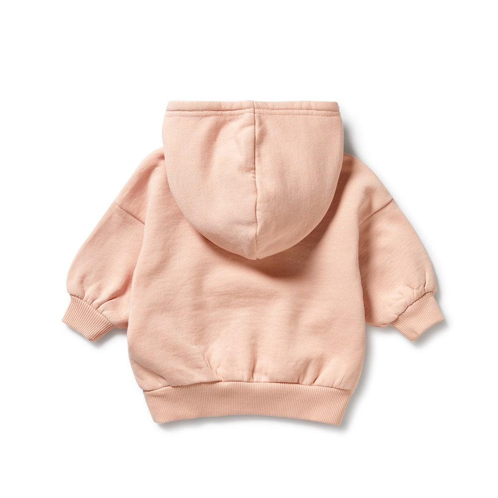 Soft Blush Pink Organic Cotton Hooded Sweatshirt for Women - Cozy Pullover Hoodie for Lounge, Yoga & Casual Wear