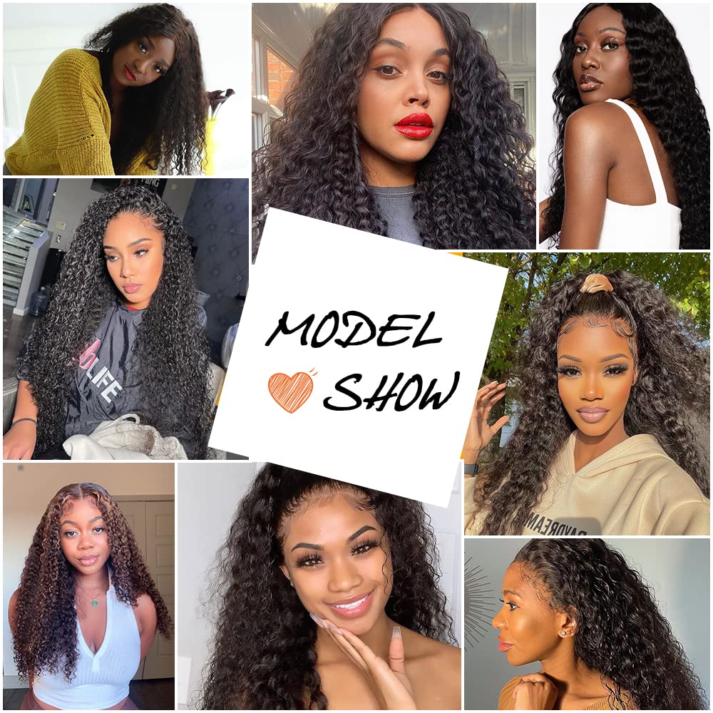 NOBLE STAR 30 Inch Long Curly Lace Front Wig with HD Lace & Baby Hair - 130% Density Human Hair Synthetic Blend Wig for Women (Dark Brown) | Perfect for Cosplay, Daily Wear & Special Occasions