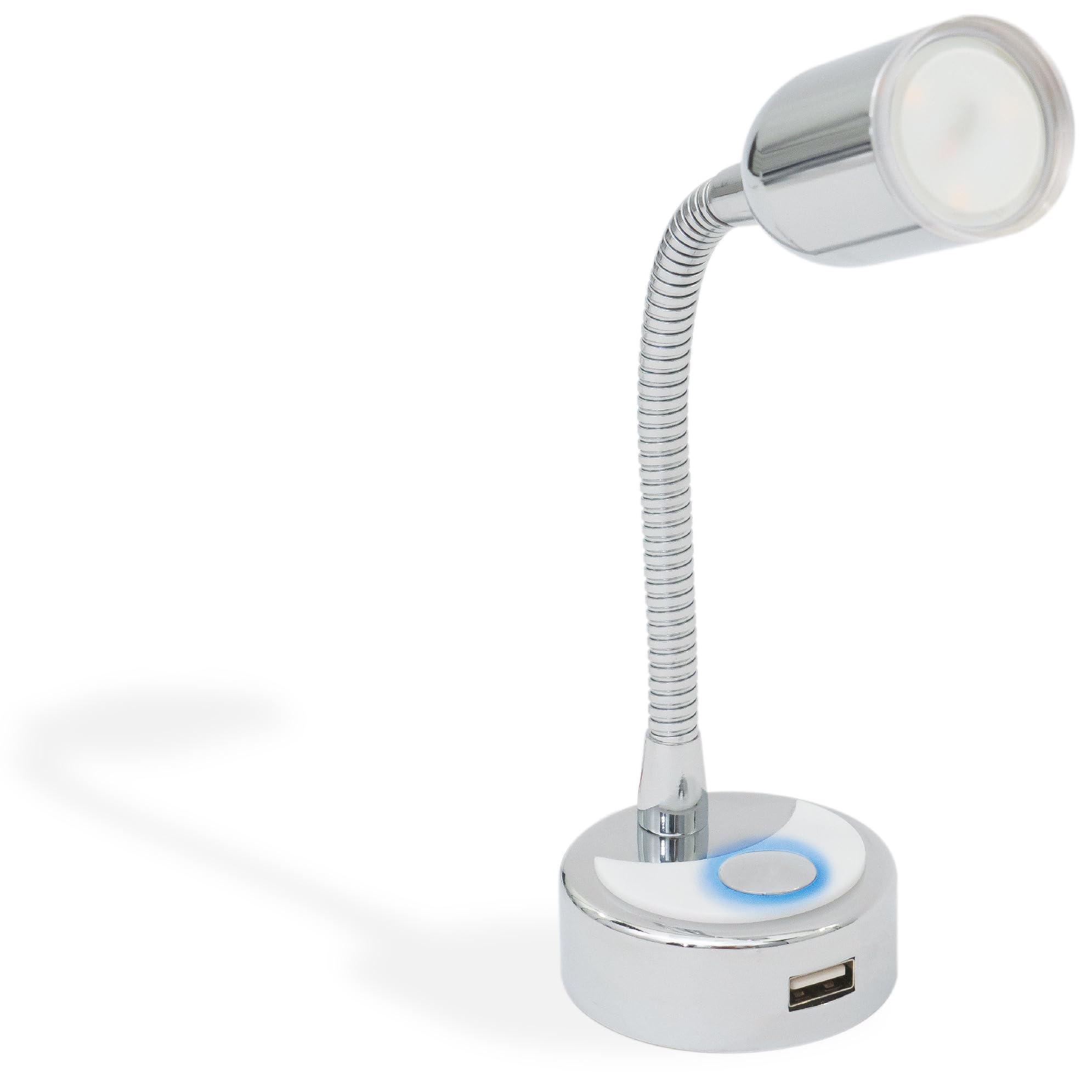 Five Oceans RV LED Reading Light with USB Charging Port - 12V Flexible Touch Control Warm White Light for RV, Boat, Camper - Perfect for Night Reading & Interior Lighting (FO4599)