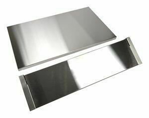 Amana W10225949 Stainless Steel Backsplash with Dual Position Shelf - Gray | Kitchen Wall Protection & Storage Solution for Stoves & Countertops