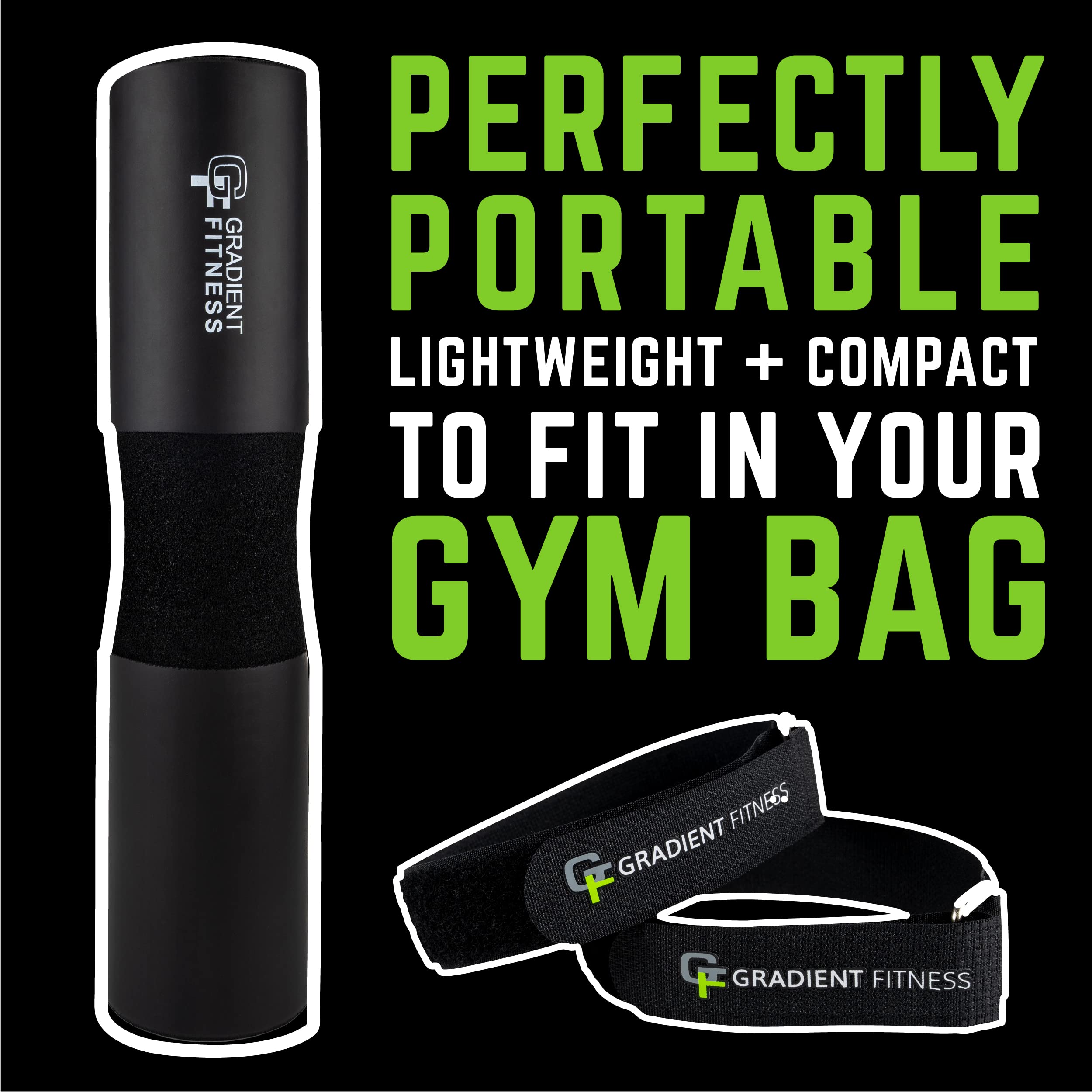 Gradient Fitness Barbell Pad - Thick Cushioned Hip Thrust & Squat Pad for Olympic & Standard Weightlifting Bars - Perfect for Home Gym, CrossFit & Strength Training