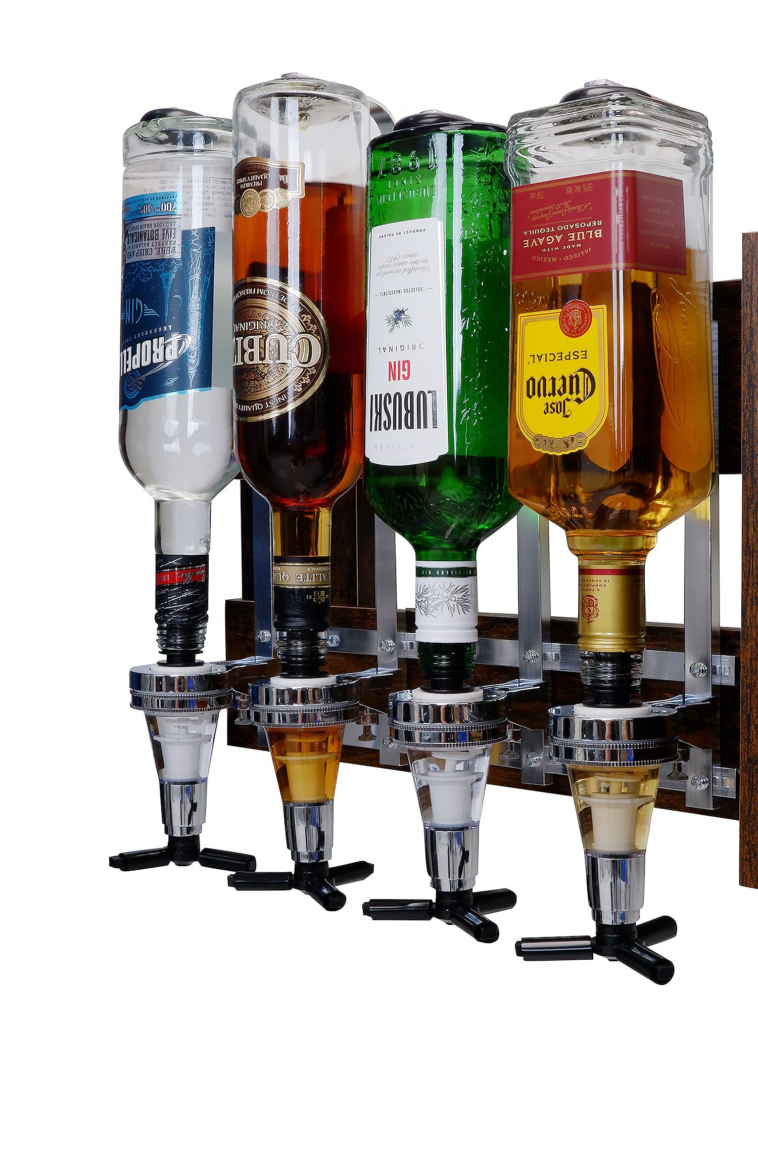 Rustic Farmhouse Wall Mounted Wine Rack - Wooden Wine Shelf with 4-Bottle Storage & Stemware Holder - Perfect for Home Bar, Kitchen Decor, Dining Room, and Wine Cellar Organization