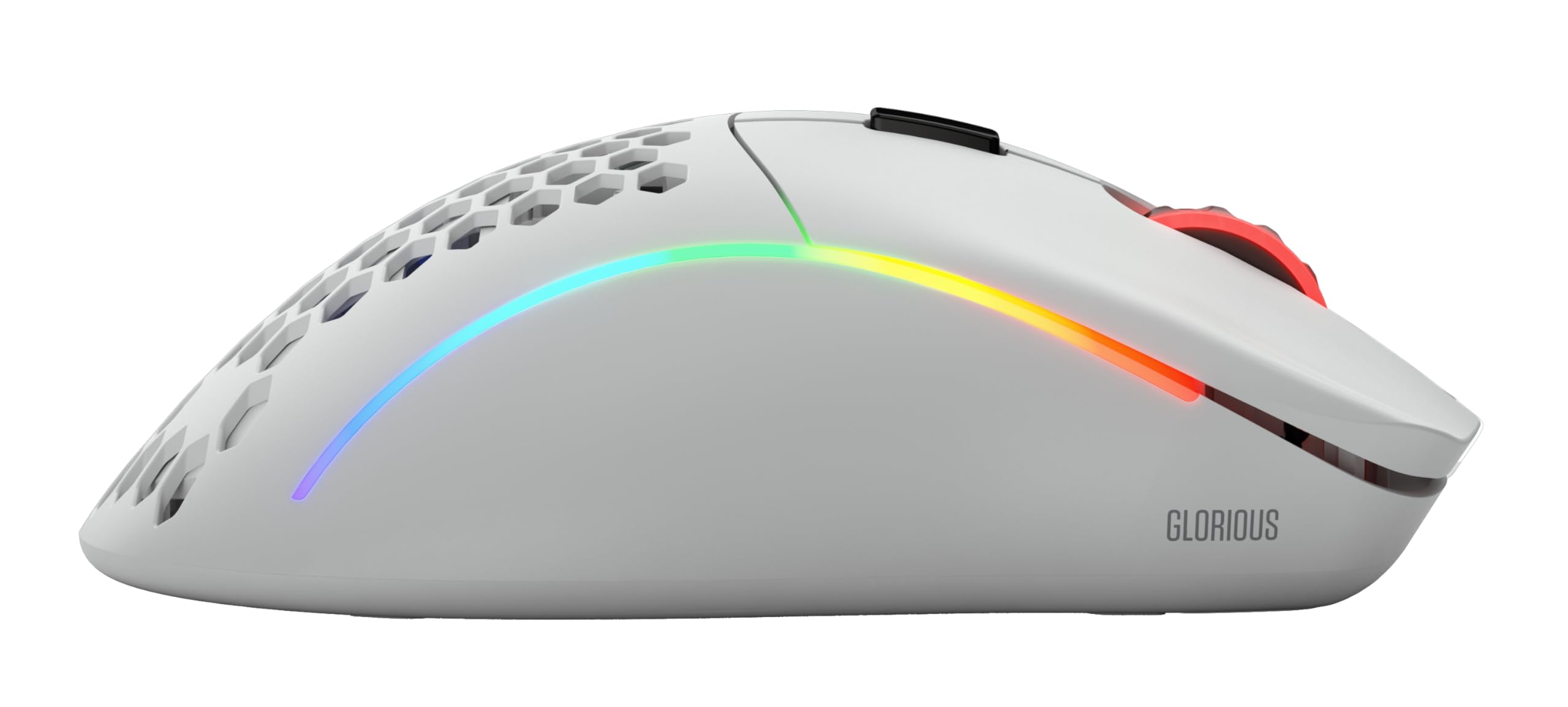 Glorious Model D Wireless Gaming Mouse - Ultra-Light 69g, 2.4GHz Lag-Free Wireless, 71-Hour Battery Life, RGB Lighting, BAMF Sensor, Ergonomic Design, 6 Buttons - Matte White | Perfect for FPS, MOBA & Esports Gaming