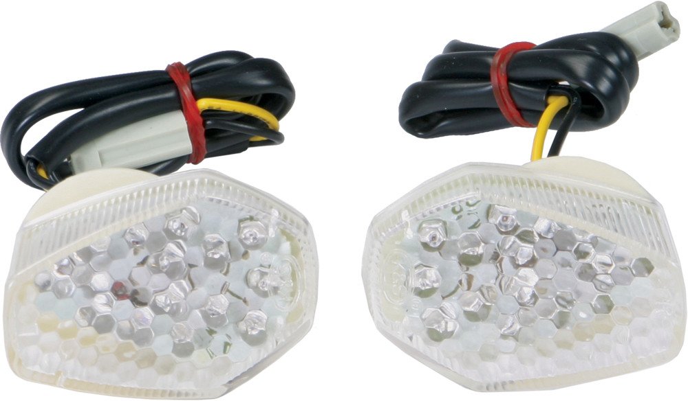 K&S 225-8531 Fairing Mount Markers Smoke - Motorcycle LED Turn Signal Lights for Harley, Honda, Yamaha - Waterproof Safety Indicators for Night Riding & Custom Bike Builds