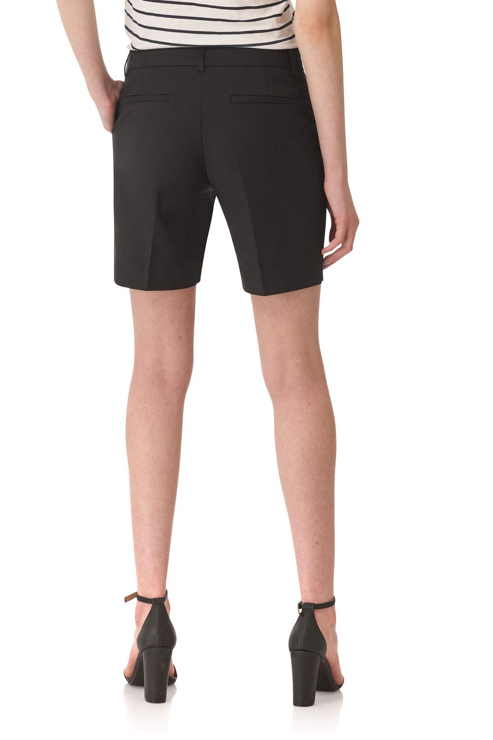 Rekucci Women's Cotton Blend Bermuda Shorts - 8 Inch Inseam Walking Shorts with Pockets | Casual Summer Shorts for Women | Perfect for Beach, Travel & Outdoor Activities