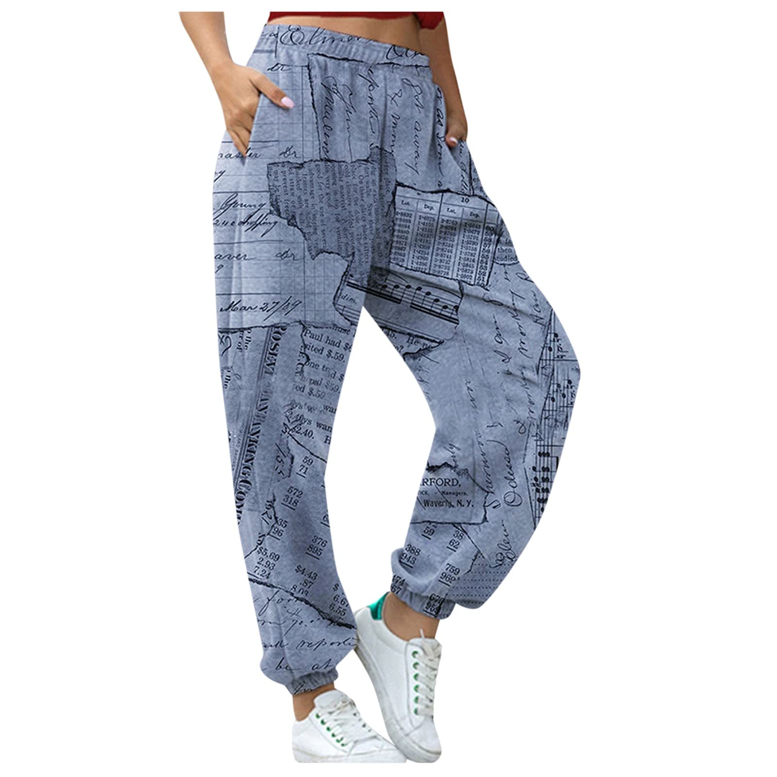 Qvkarw Women's Harem Pants - Floral Print Loose Fit Yoga Trousers with Pockets | Mid Waist Wide Leg Lounge Pants for Yoga, Dance, Beach & Casual Wear