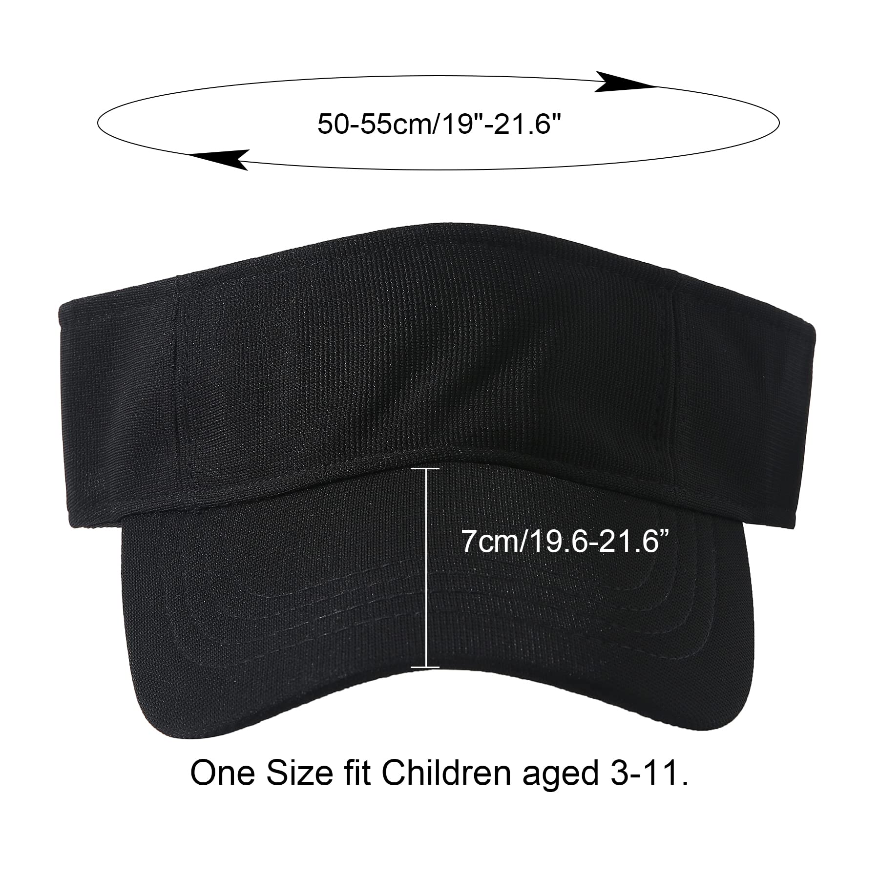 Jastore Kids Packable Sun Visor Hat - Cotton Sports Summer Golf Visor for Boys & Girls - Perfect for Outdoor Activities, Beach, Sports & Sun Protection