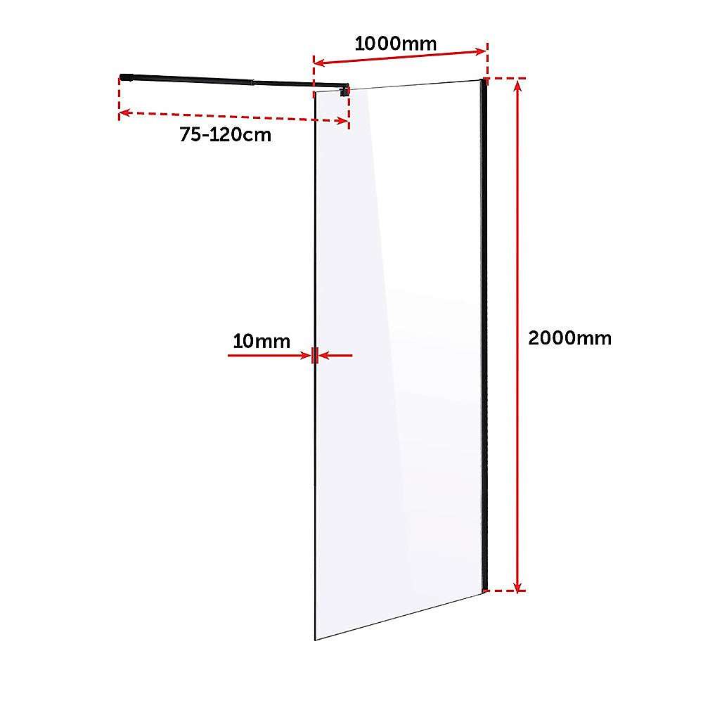 10mm Frameless Safety Glass Shower Screen - 39