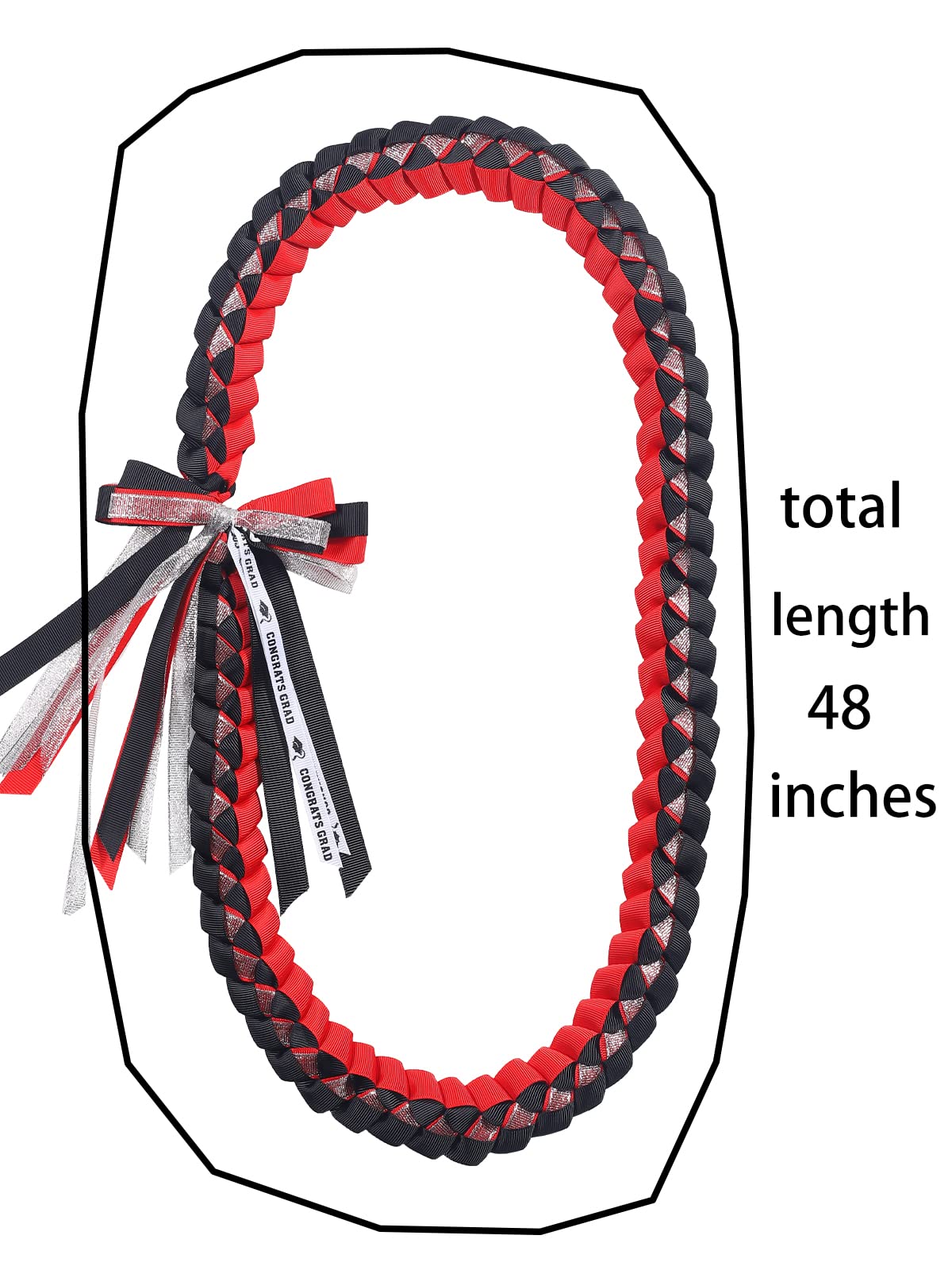 TFTAFAN Graduation Ribbon Lei Necklace - Class of 2025 Braided Graduation Leis for Women & Men - Perfect Graduation Gift & Party Accessories for High School, College Ceremonies & Celebrations
