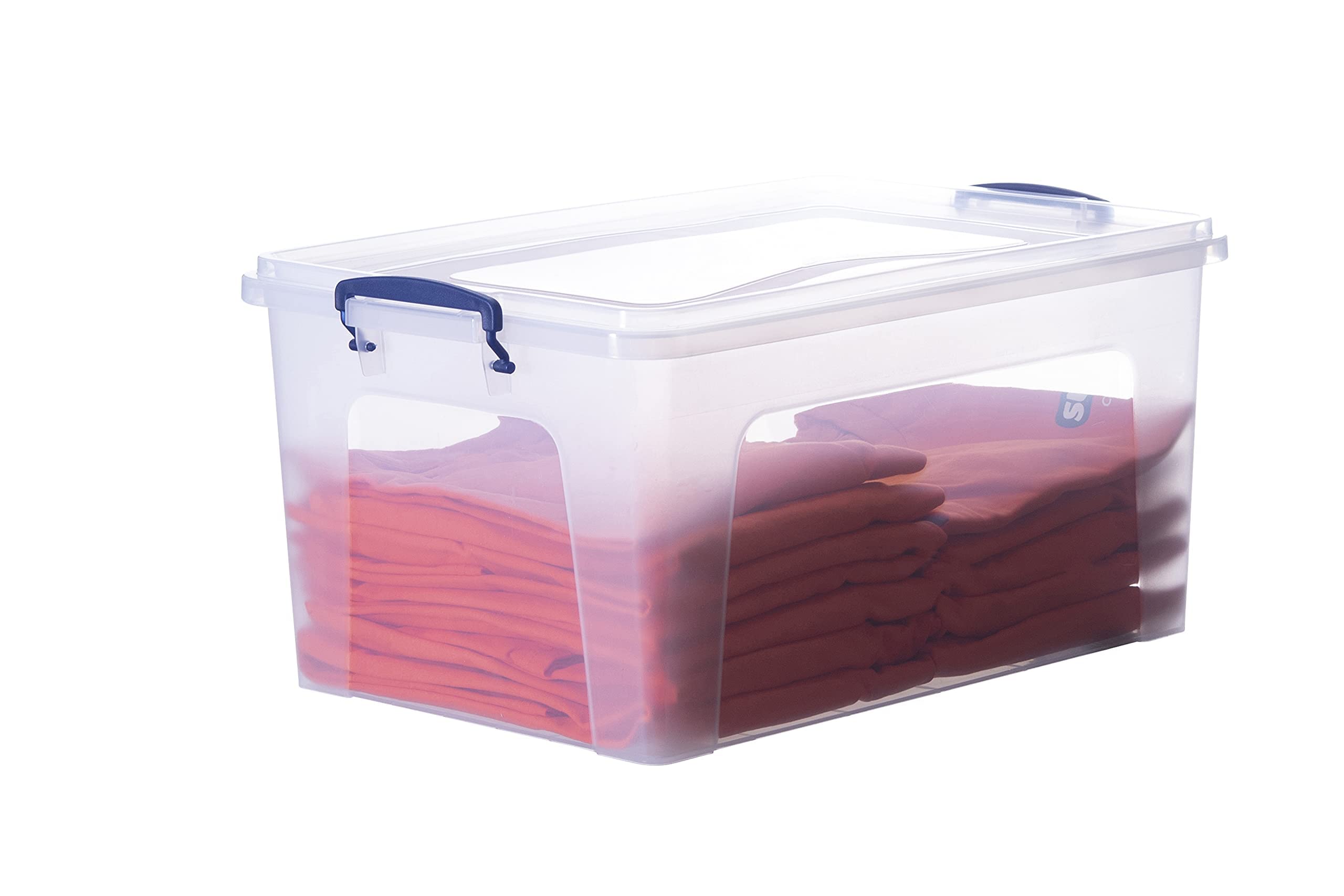 Superior Clear Plastic Storage Boxes with Lids - 12 Pack 28.5 Quart BPA Free Stackable Organizing Bins for Home, Office, School & Dorm - Perfect for Closet Organization, Toy Storage & Pantry Containers