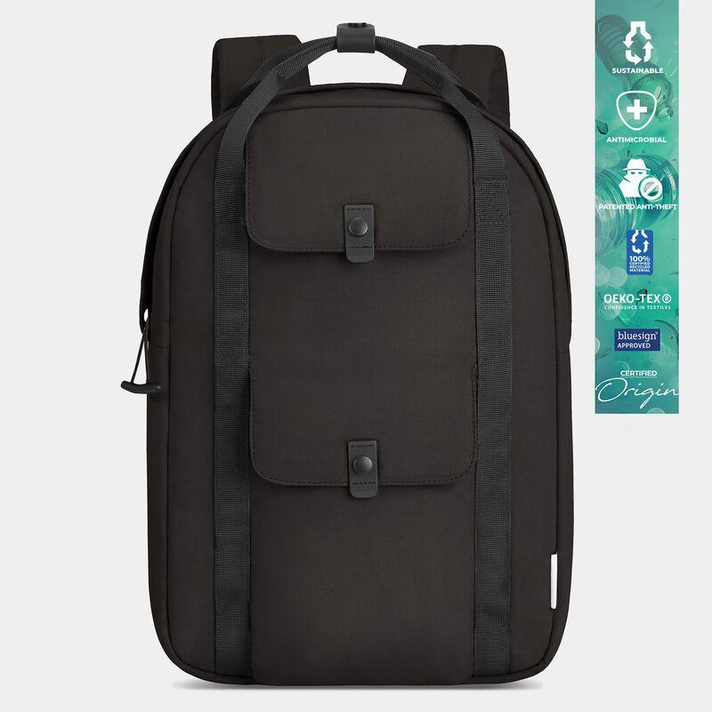 Travelon Origin Sustainable Anti-Theft Backpack - Lightweight & Water-Resistant Daypack for Travel, Commuting & Outdoor Adventures | Antimicrobial & Eco-Friendly Design