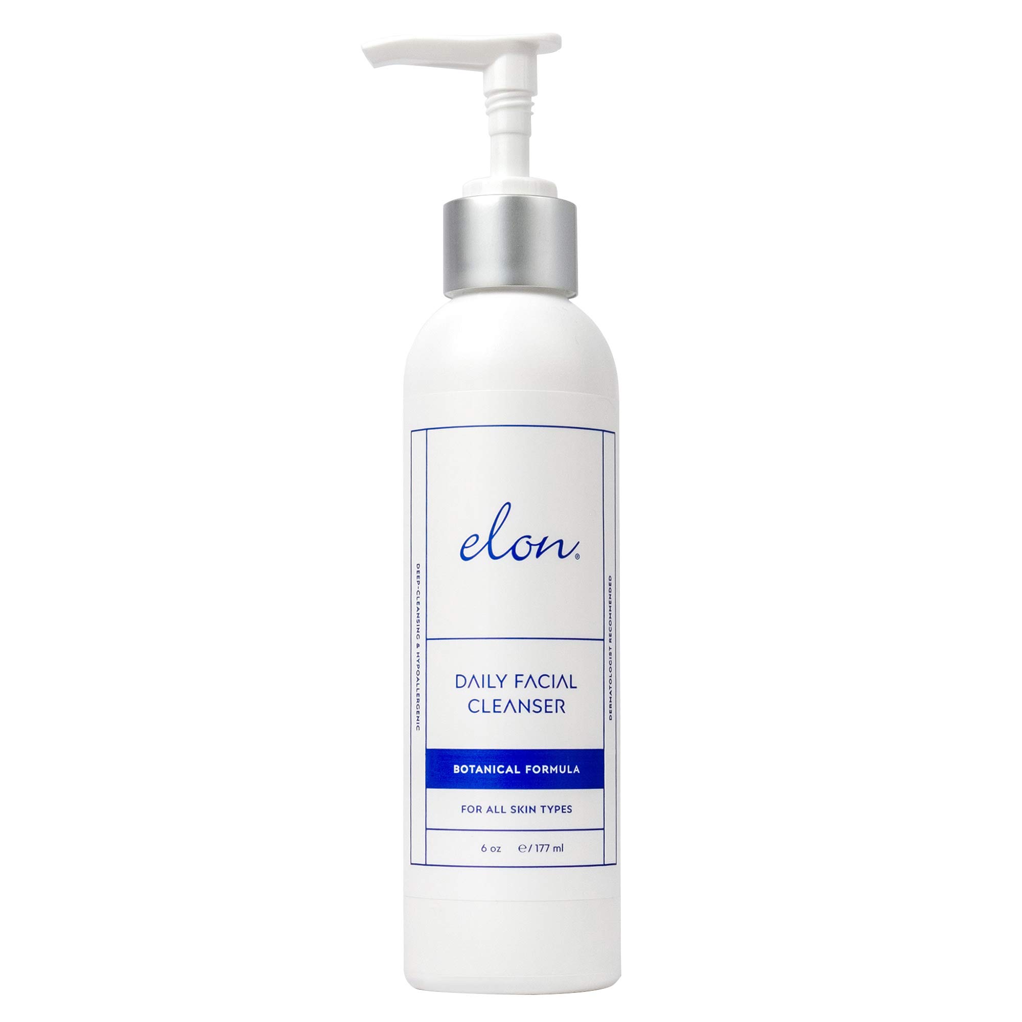 Elon Daily Facial Cleanser - Hydrating Face Wash with Botanical Extracts for All Skin Types | Gentle Cleansing for Dry, Oily & Sensitive Skin | Morning & Night Skincare Routine (6 fl. oz)