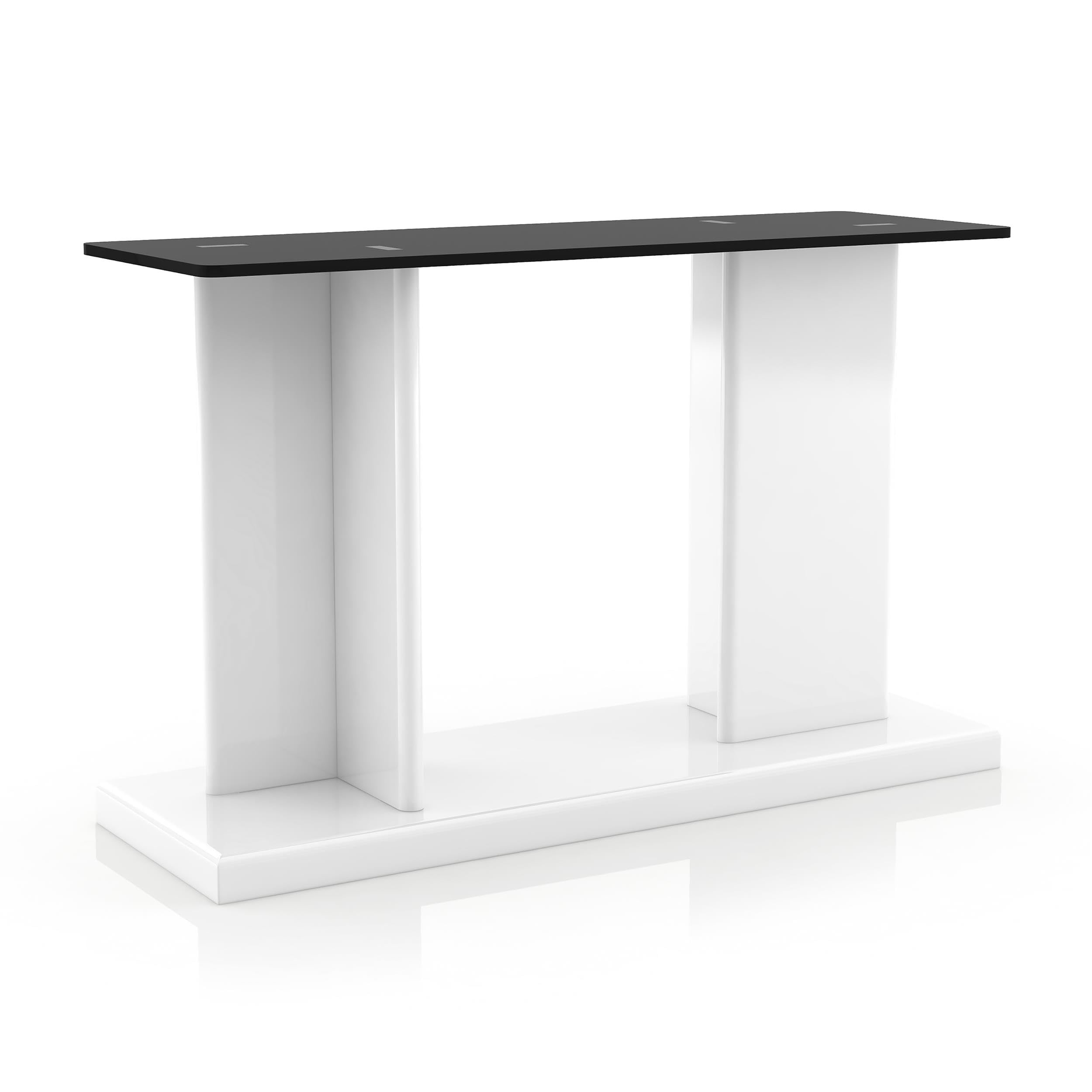 White Thame Glass Top 3-Piece Coffee Table Set for Living Room
