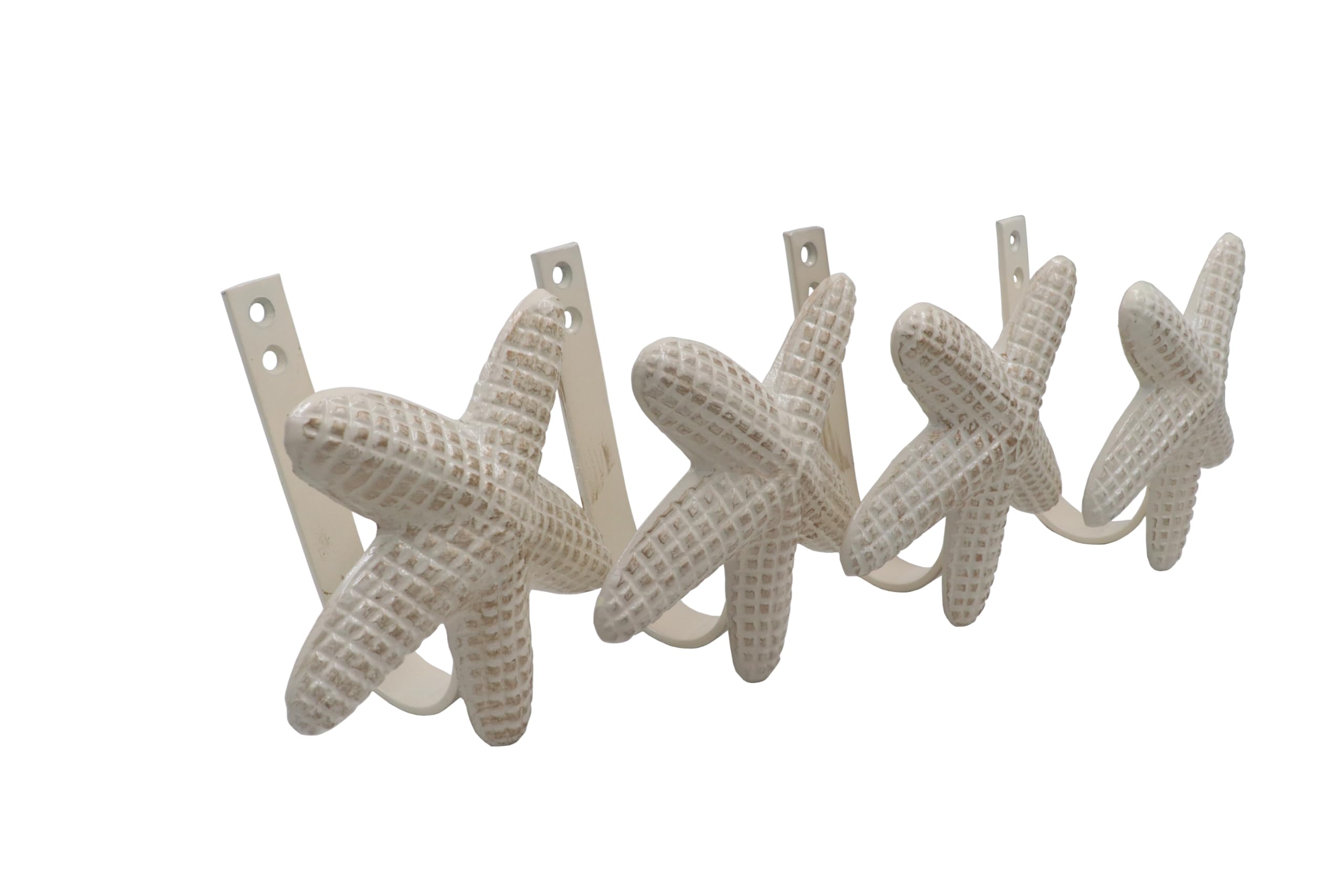 Metal Nautical Starfish Curtain Holdback Set of 2 - Decorative Curtain Tie Back Holder for Home, Bedroom & Office - Perfect for Coastal, Beach & Nautical Theme Decor