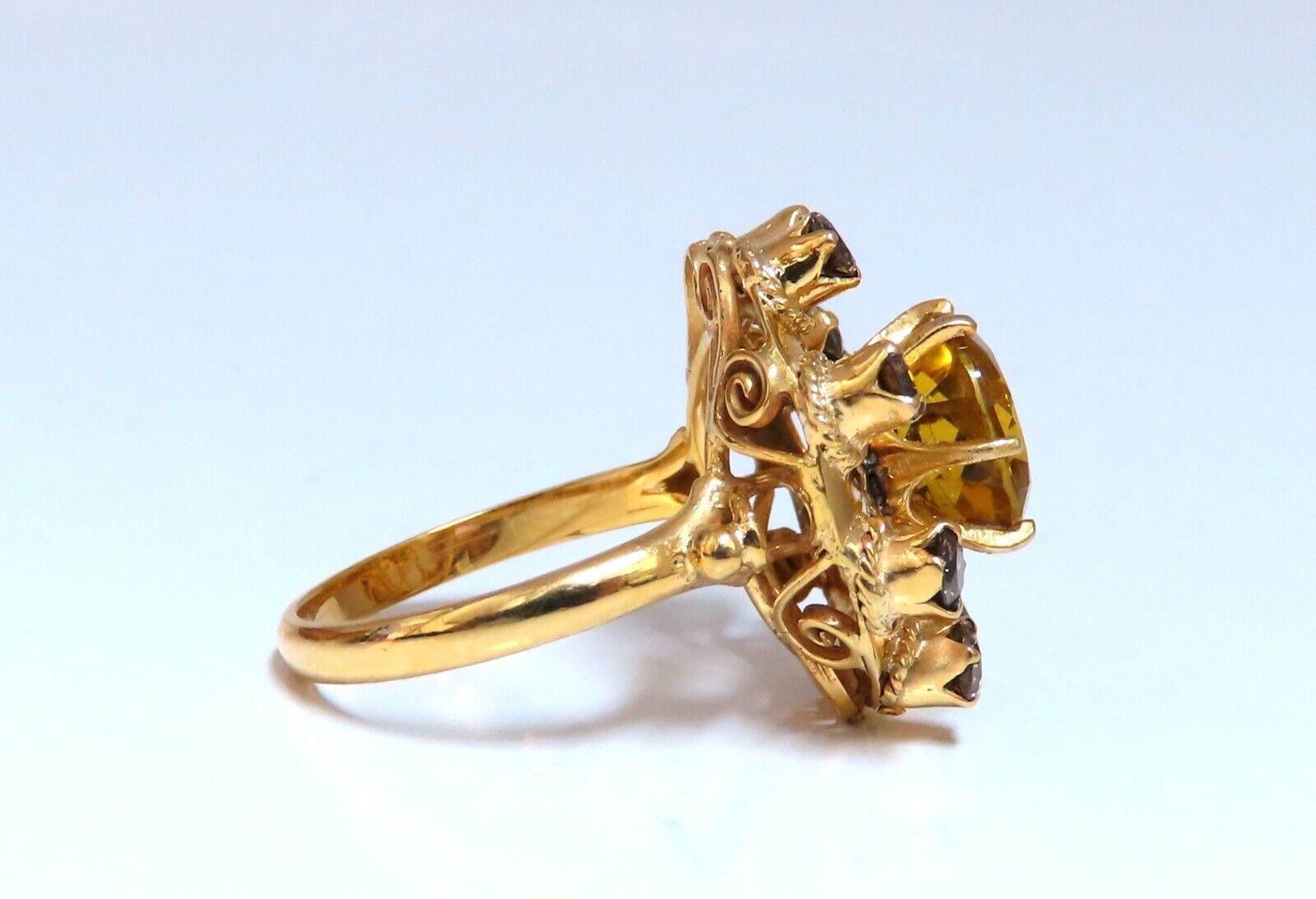 GIA Certified 2.44 Carat Natural Citrine Cluster Ring in 14K Gold - Perfect for Engagement, Anniversary & Special Occasion Jewelry Gifts