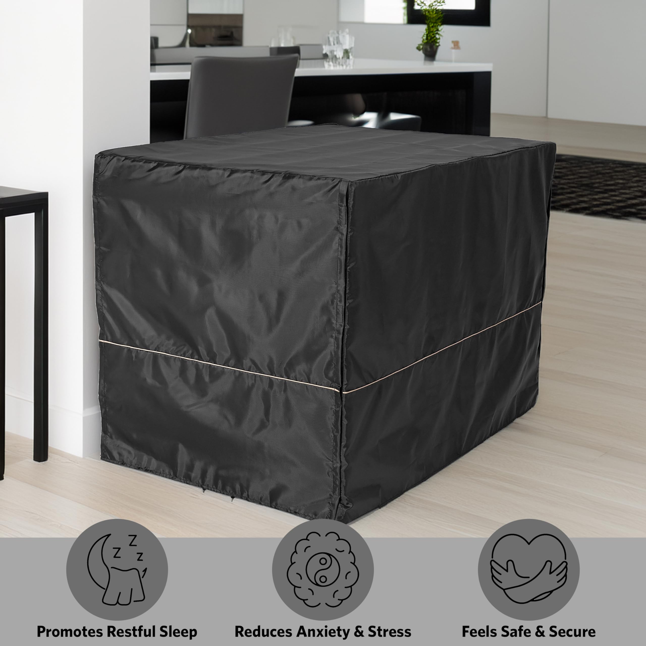 MidWest Homes for Pets Dog Crate Cover - Black 42-Inch Privacy Cover for Midwest Dog Crates | Machine Washable & Dryable | Perfect for Home, Travel & Vet Visits