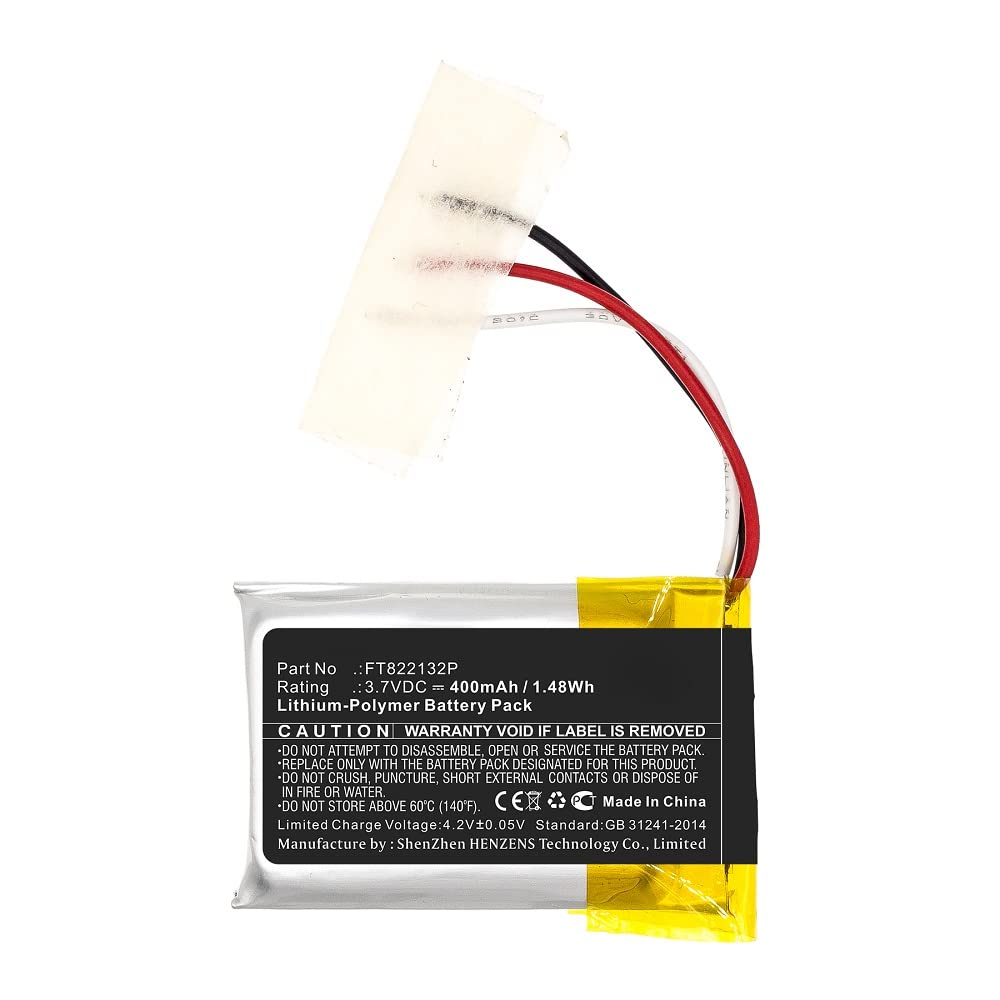 Synergy Digital Replacement Headset Battery - Compatible with Skullcandy FT822132P (Li-Polymer 3.7V 400mAh) - Perfect for Wireless Headphones, Gaming Headsets & Bluetooth Audio Devices