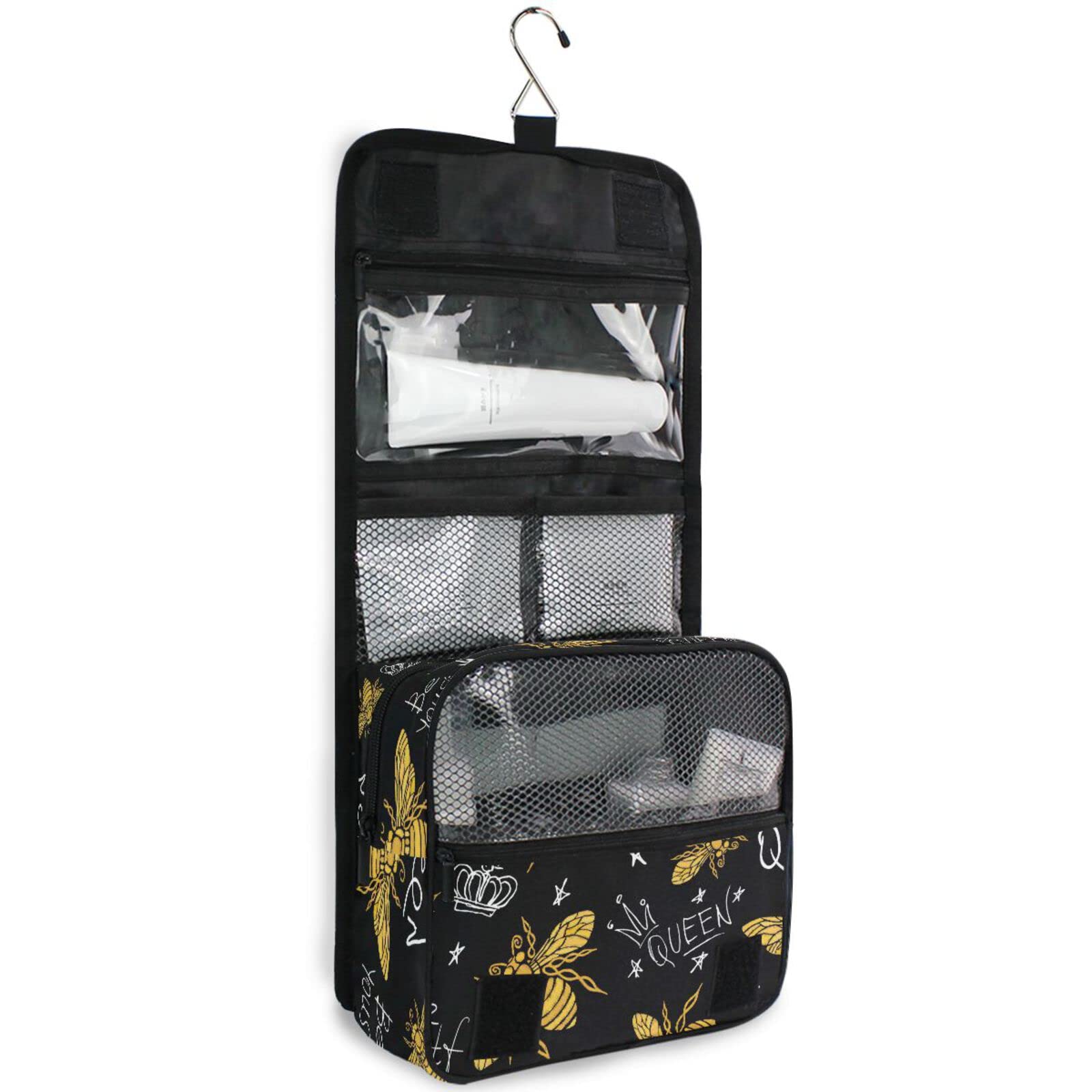 Portable Hanging Travel Toiletry Bag with Hook - Expandable Cosmetic & Makeup Organizer for Women & Men - Perfect for Showers, Camping, Gym & Airplane Travel