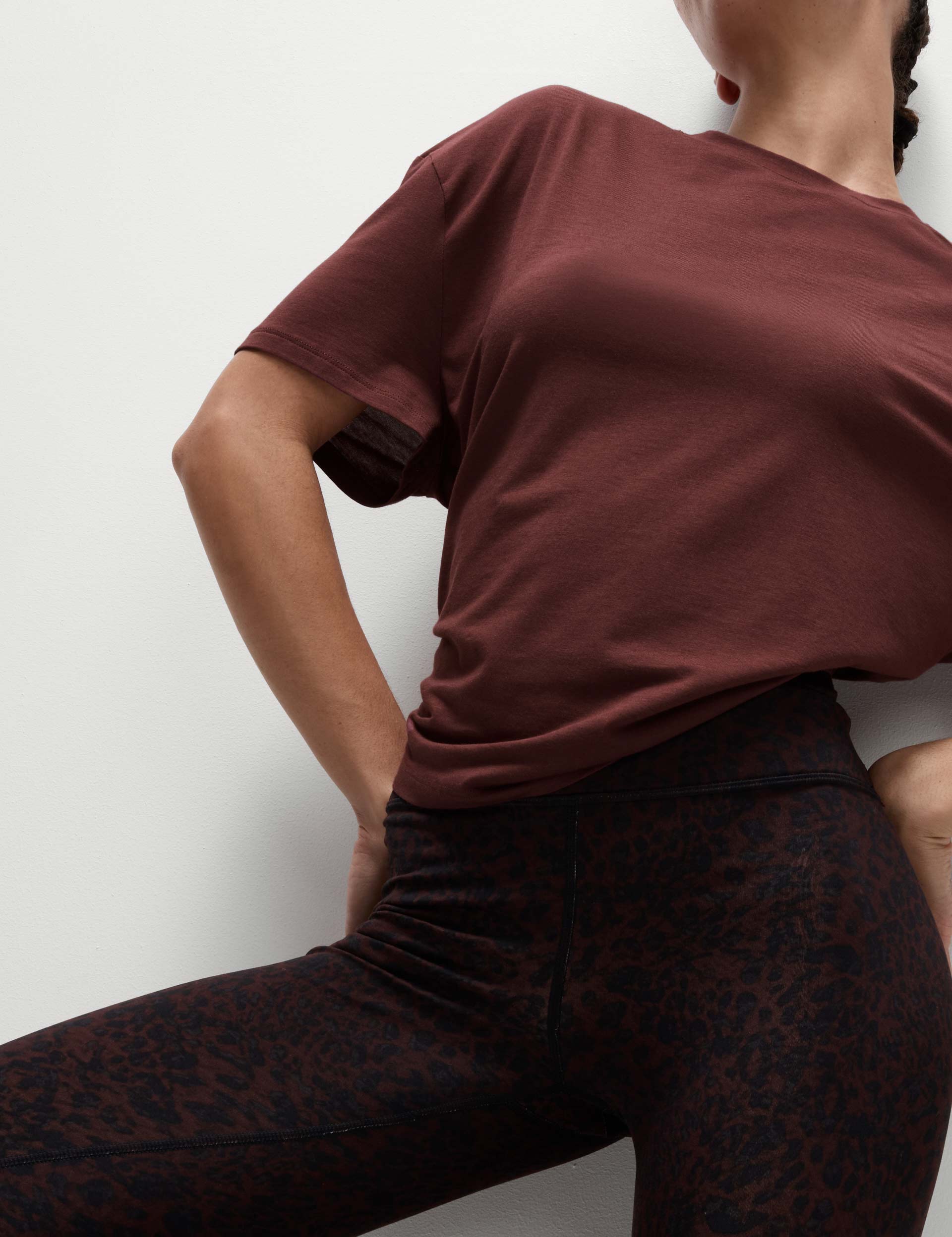 Modal Blend Lightweight Tie Back T-Shirt for Women - Dark Taupe | Comfortable & Stylish Casual Wear for Everyday Outfits