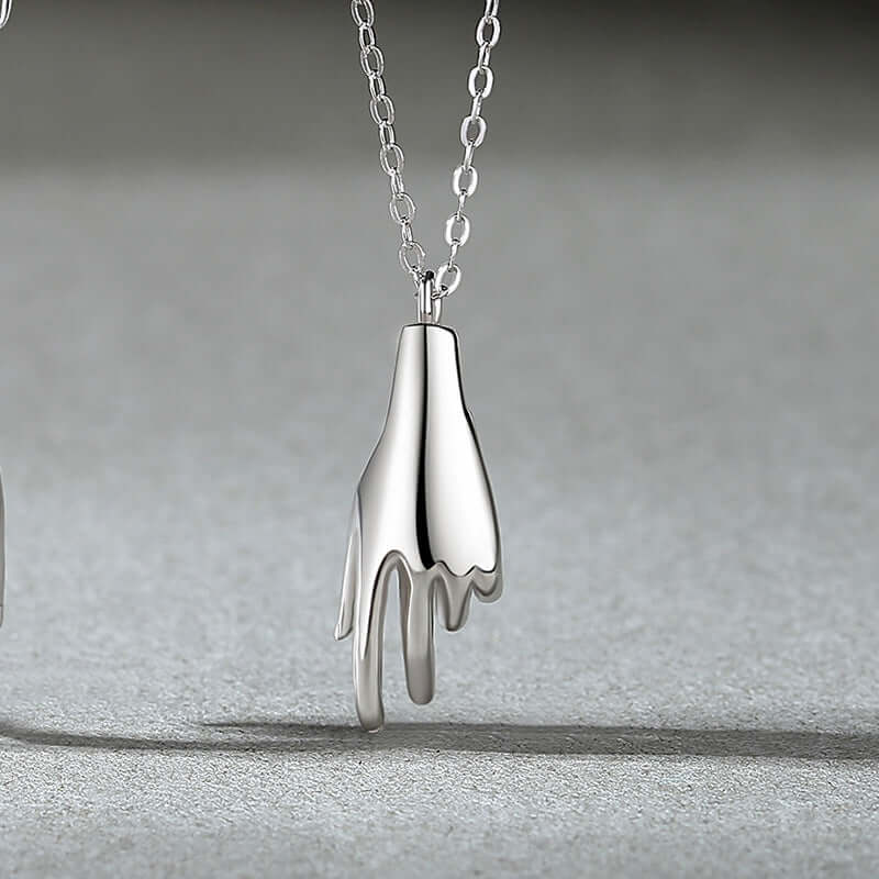 Hold My Hand Promise Matching Chain Necklace - Couple Gift for Anniversary, Valentine's Day & Romantic Occasions | N0362