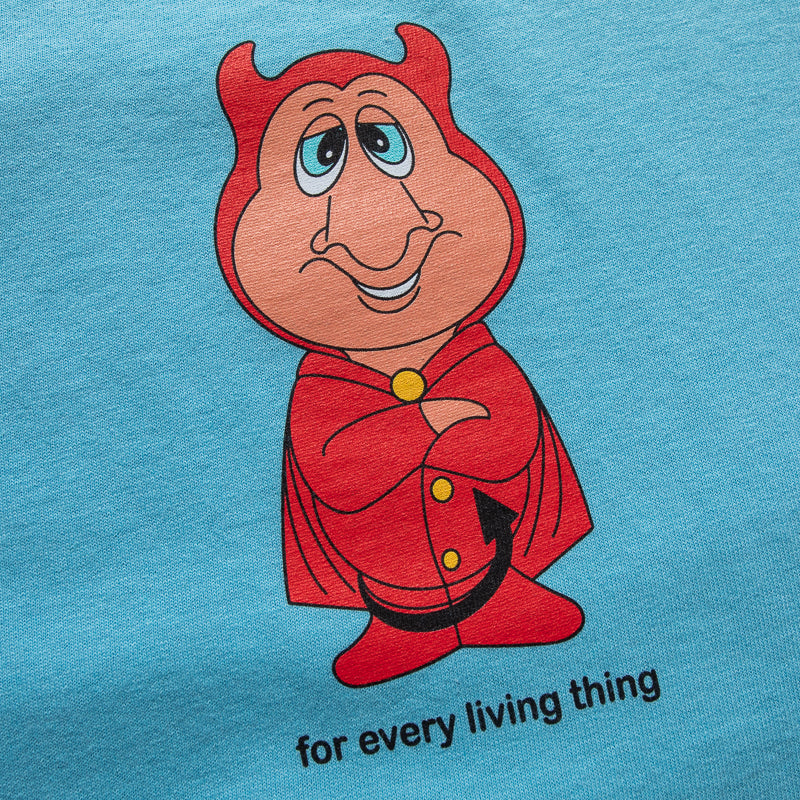 Felt Lil Devil Tee Baby Blue - Soft Cotton Graphic T-Shirt for Men & Women - Perfect for Halloween, Cosplay & Casual Wear