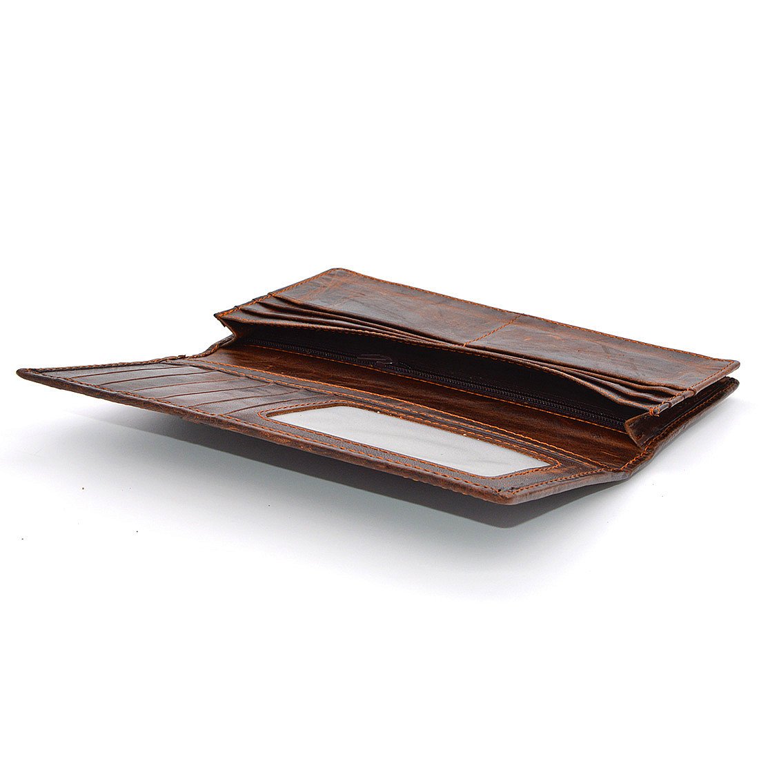 Men's Genuine Leather Wallet with RFID Blocking - Brown Dragon Embossed Credit Card Holder for Everyday Use & Travel