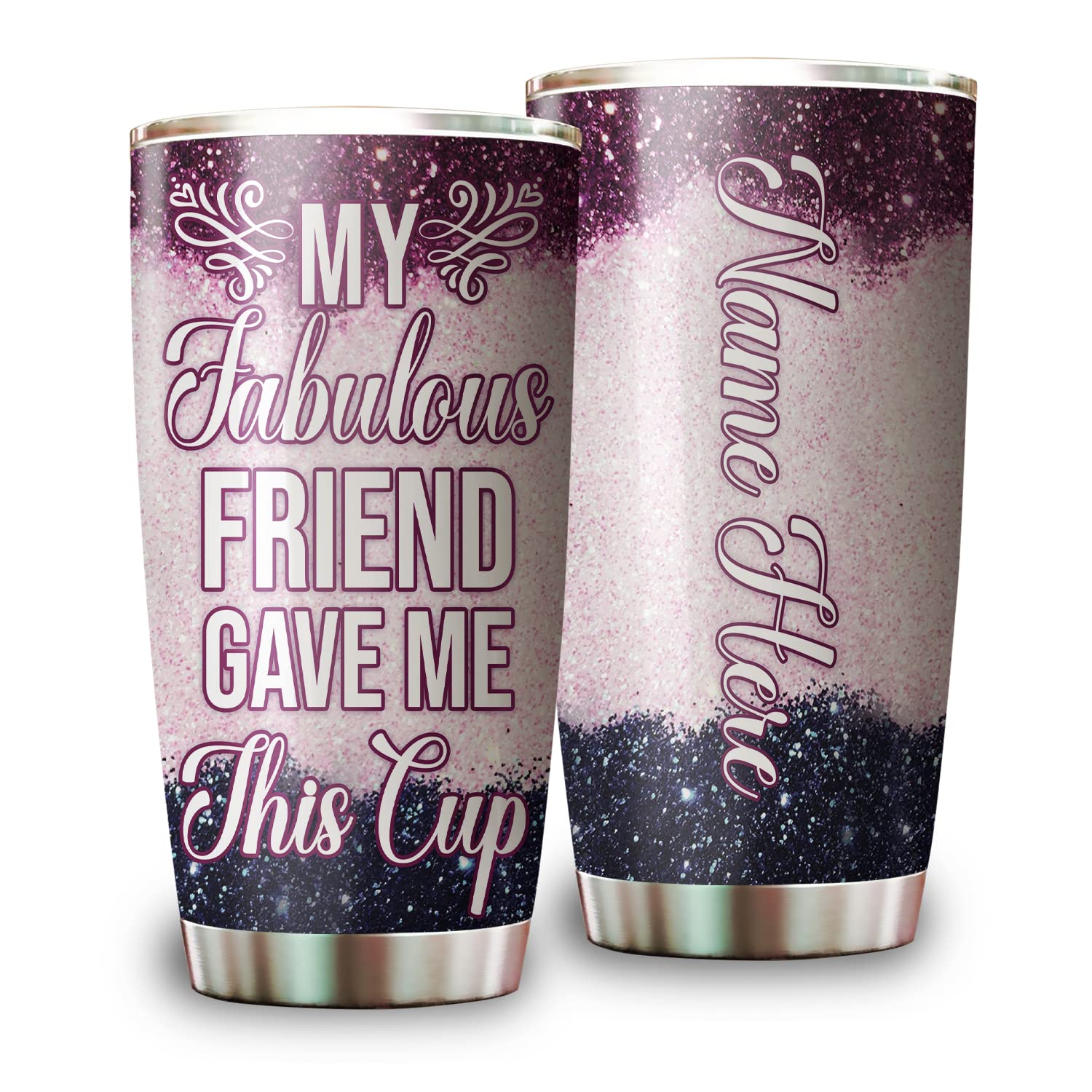 Teewarrior Personalized Funny Friendship Gifts for Women - 20oz Insulated Stainless Steel Tumbler Cup with Lid & Straw - Unique 21st 30th 40th 50th 60th Birthday Gifts for Her - Perfect for Office, Travel, Gym & Daily Use