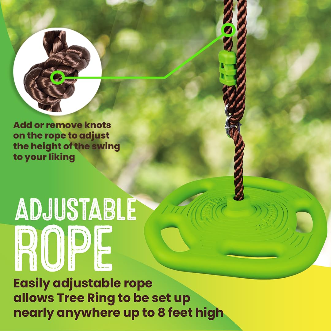 Swurfer Disco Tree Swing - Heavy Duty Outdoor Swing Set for Backyard, Kids Playground Equipment with Easy Installation & Adjustable Ropes | Perfect for Family Fun, Treehouse Accessories, and Backyard Entertainment