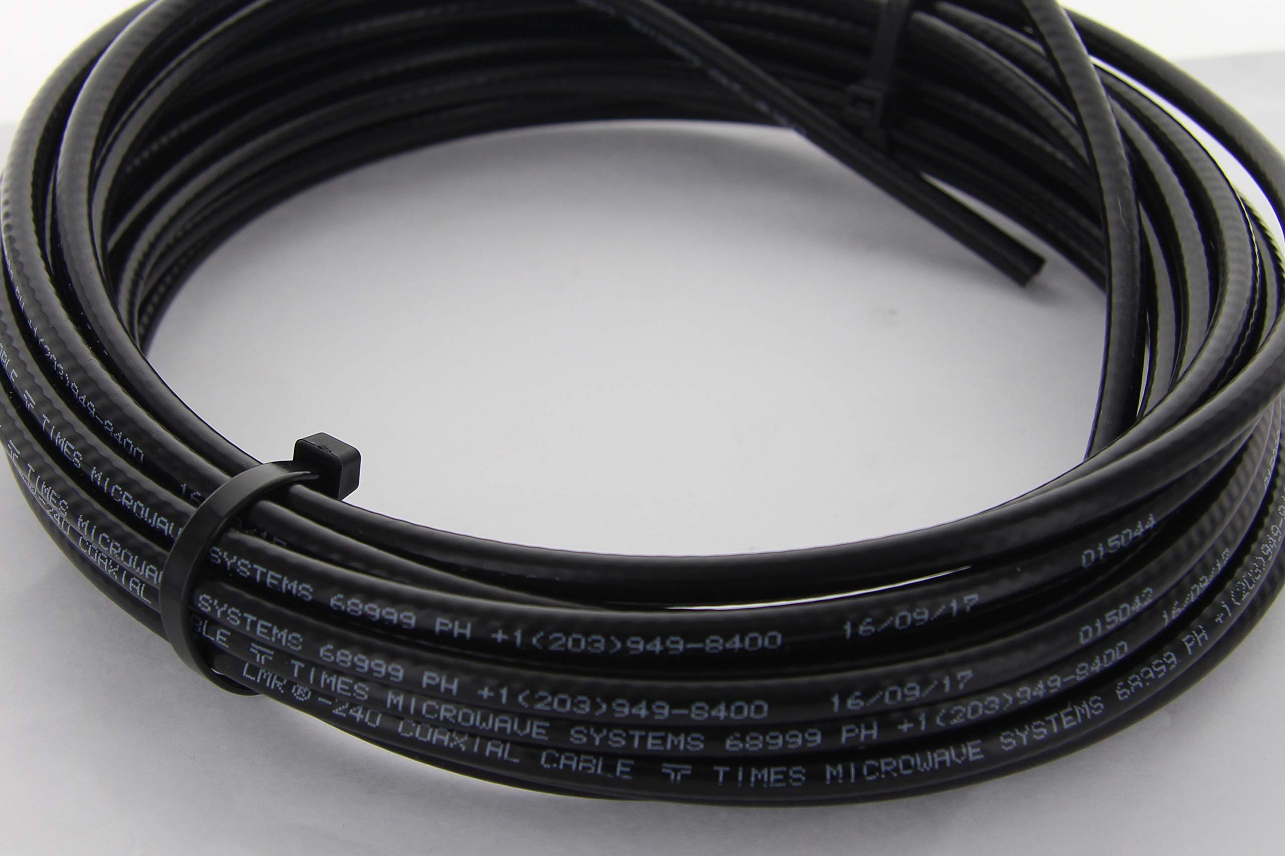 Times Microwave LMR-240 Low Loss Coaxial Cable - 100ft Coiled Coax for Ham Radio, CB, WiFi Antennas - No Connectors - Perfect for Outdoor & Long-Distance Signal Transmission