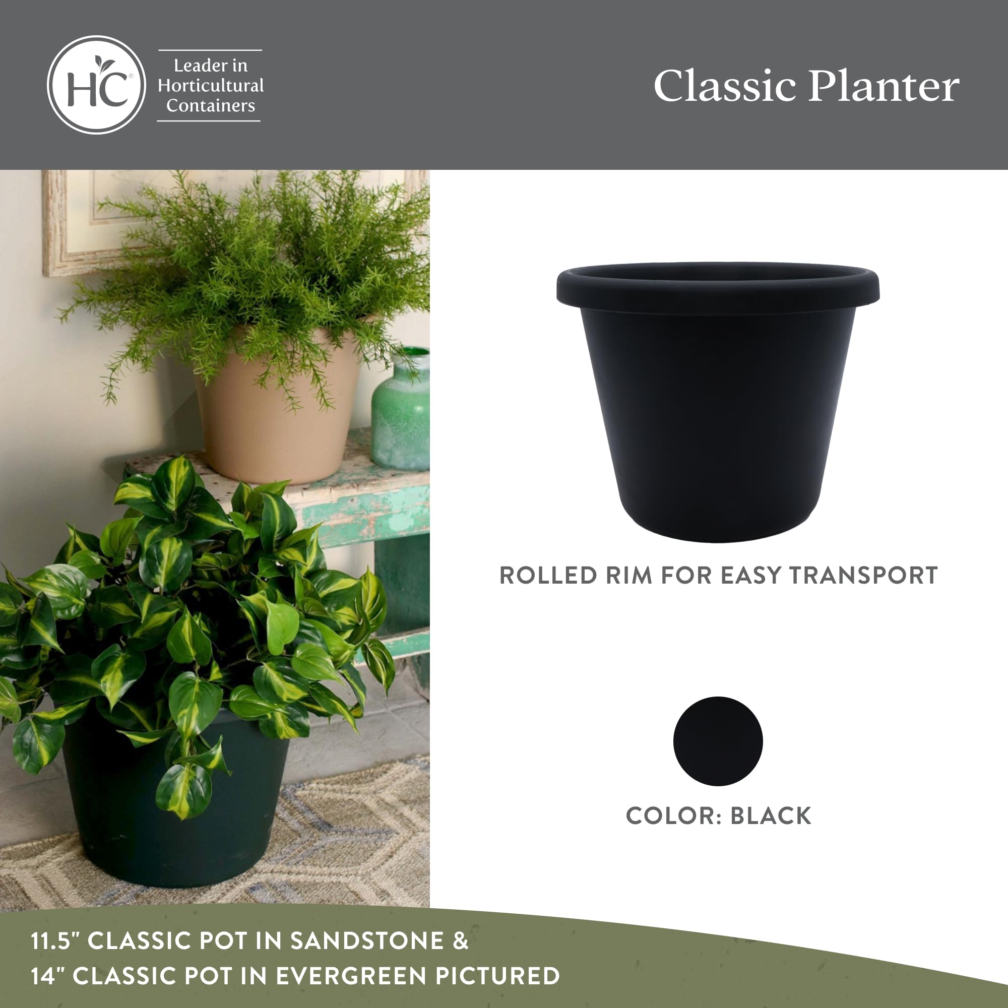 8.5 Inch Round Classic Plastic Planter Pot - Indoor & Outdoor Use for Plants, Flowers, Herbs - Durable & Lightweight - Perfect for Home, Garden, Patio, and Office Decor