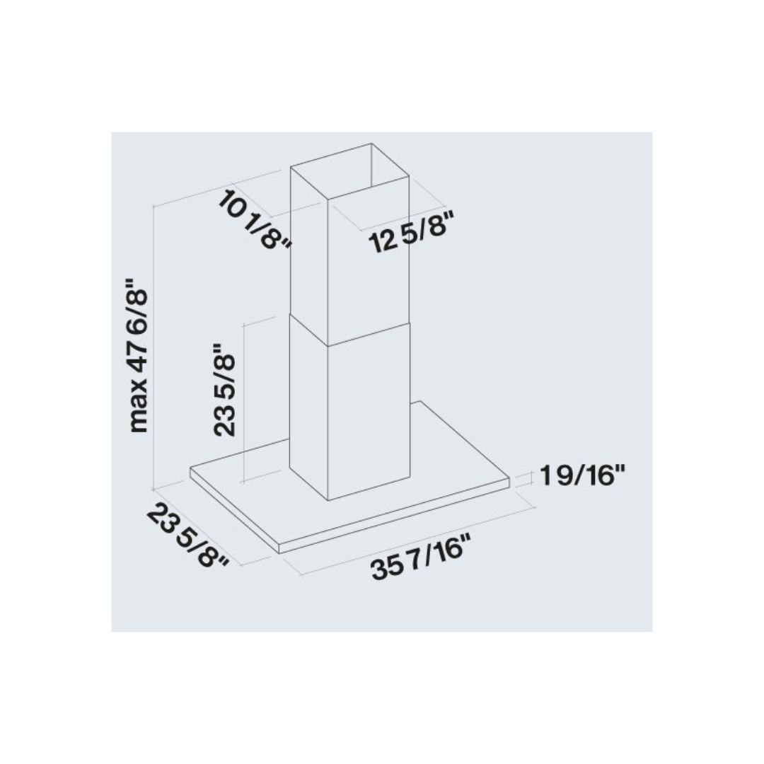 Falmec Lumen 36 Inch 500 CFM Stainless Steel Island Mount Range Hood - FDLUM36I5SS R - Powerful Kitchen Ventilation for Modern Homes & Open Concept Kitchens