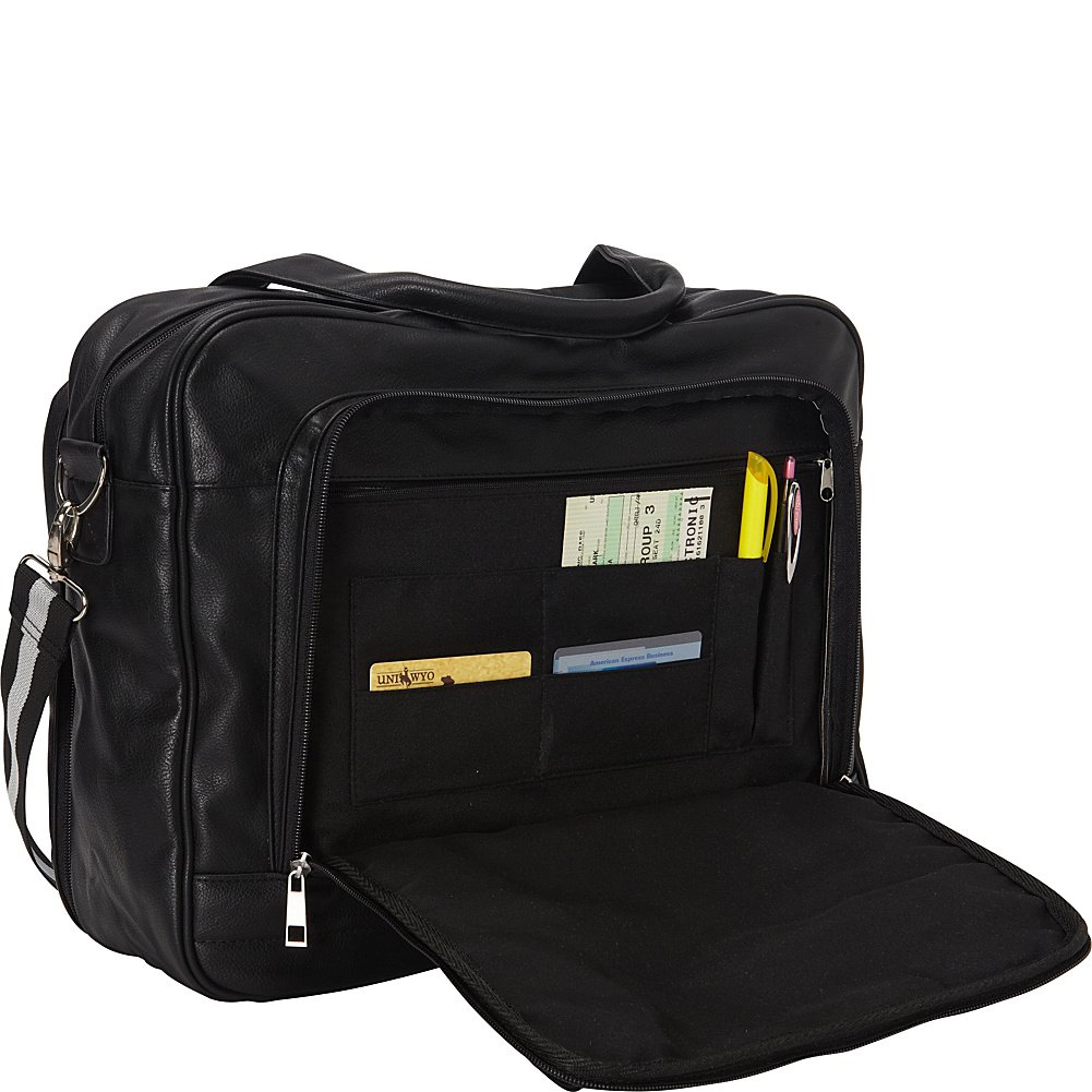 Bellino Cooper Laptop Briefcase for Men & Women - Slim Professional Business Computer Bag with Shoulder Strap - Water-Resistant Office Work Bag for Daily Commute & Business Travel (Black, One Size)
