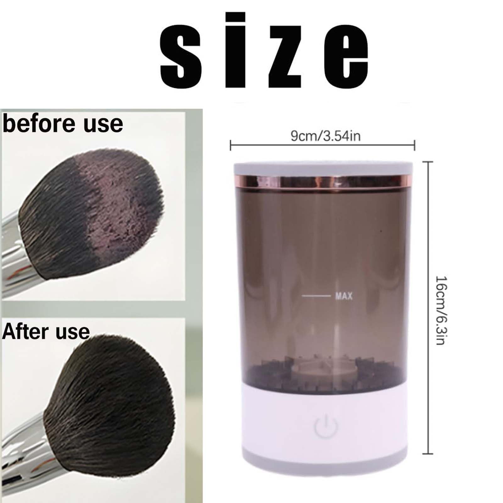 Electric Makeup Brush Cleaner with USB Charging - The Cozy Luna Cosmetic Brush Cleaner (White+Black) for Quick & Hygienic Cleaning - Perfect for Home, Salon, and Travel Use