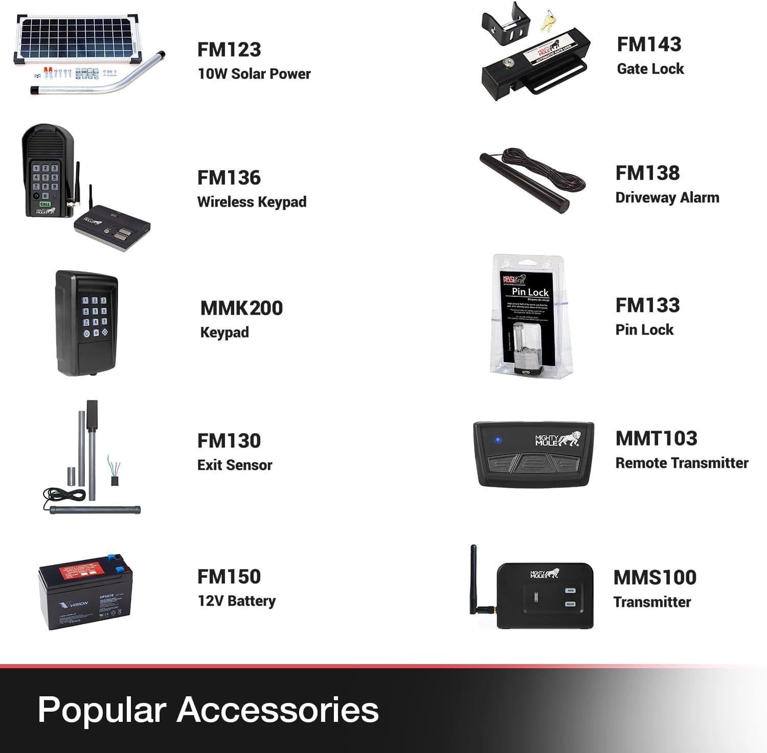 Mighty Mule MM371W-SOL-A Solar Powered Automatic Gate Opener Kit - Heavy Duty Black Gate Motor for Driveway, Farm & Ranch Security (Ideal for Remote Areas Without Electricity)