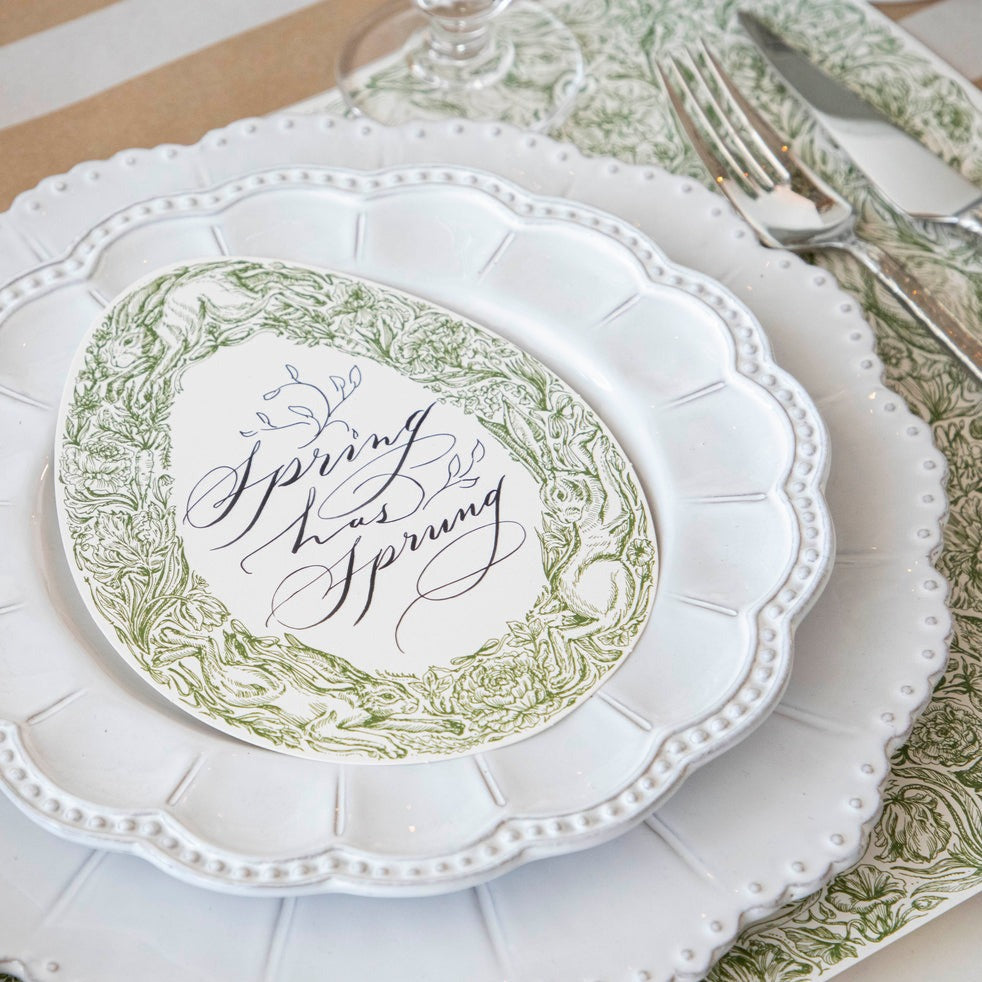 Greenhouse Hares Table Card - Elegant Floral Place Cards for Weddings, Dinner Parties & Special Events - Perfect for Table Setting Decorations