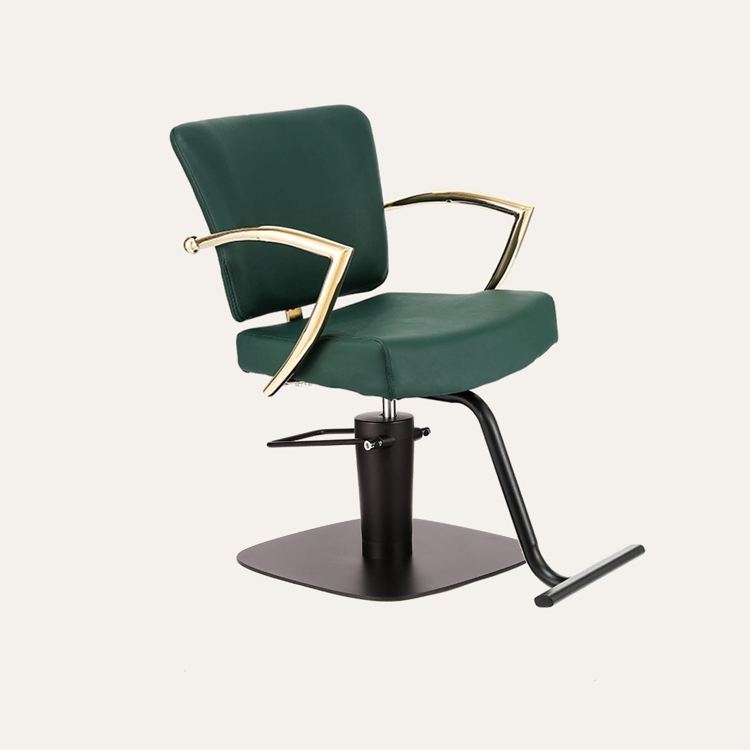 Luxury Manhattan Gold Salon Chair for Hair Styling - Professional Barber & Beauty Salon Furniture with Adjustable Height - Perfect for Hairdressers, Stylists & Home Use