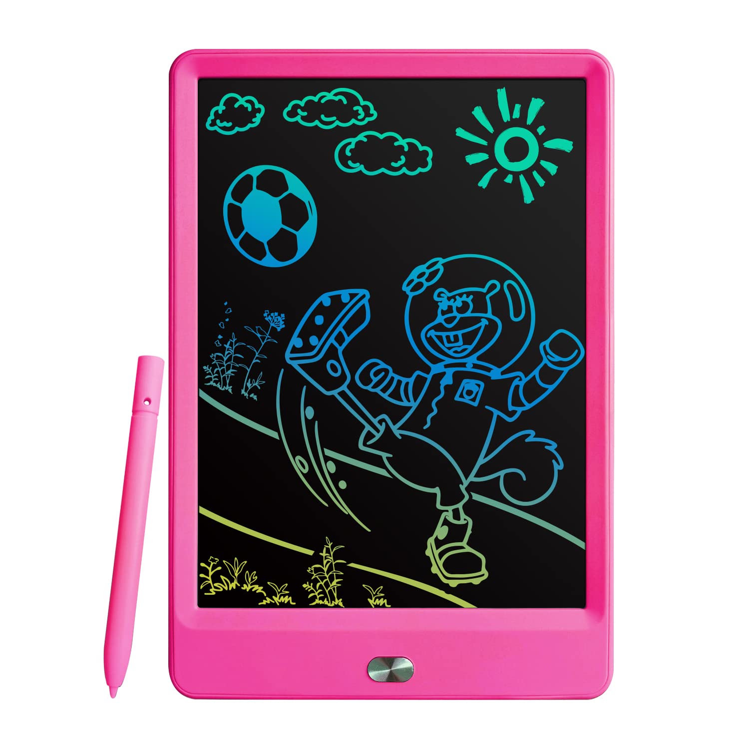 TEKFUN 8.5 Inch LCD Writing Tablet for Kids - Colorful Drawing Pad & Doodle Board for Boys & Girls Ages 3-7 - Erasable Lightweight Educational Toy (Rose) - Perfect for Travel, School & Home Play